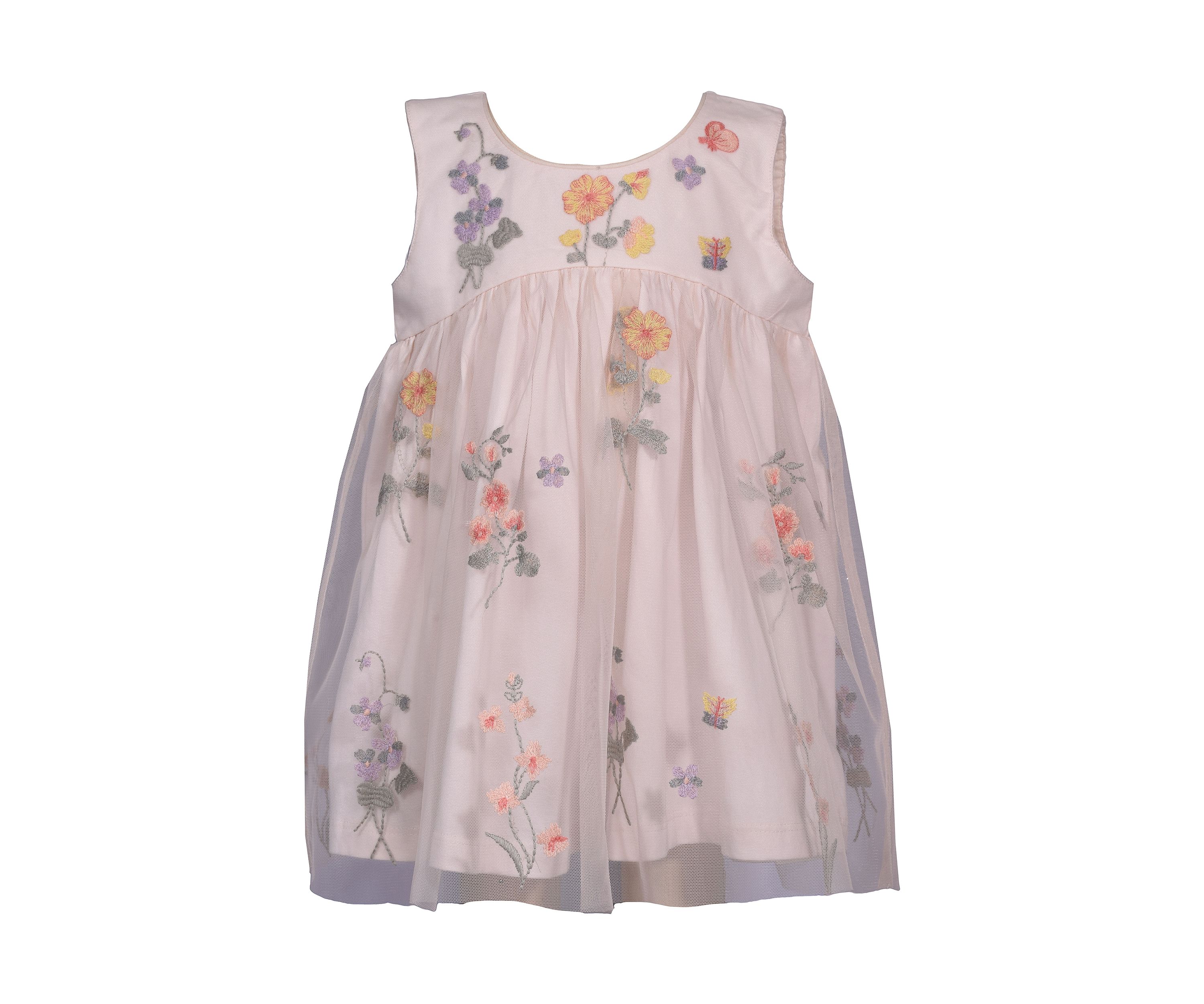 Toddler Girls Floral Embroidered Denim Jacket Dress