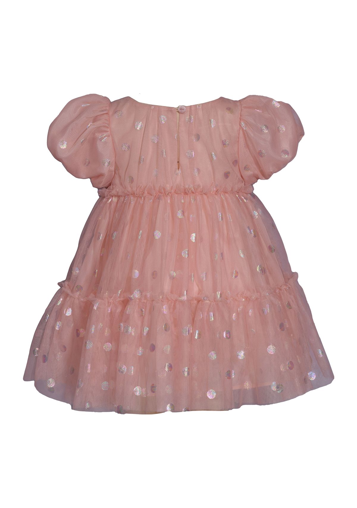 Toddler Girls Foil Dot Mesh Tiered Party Dress