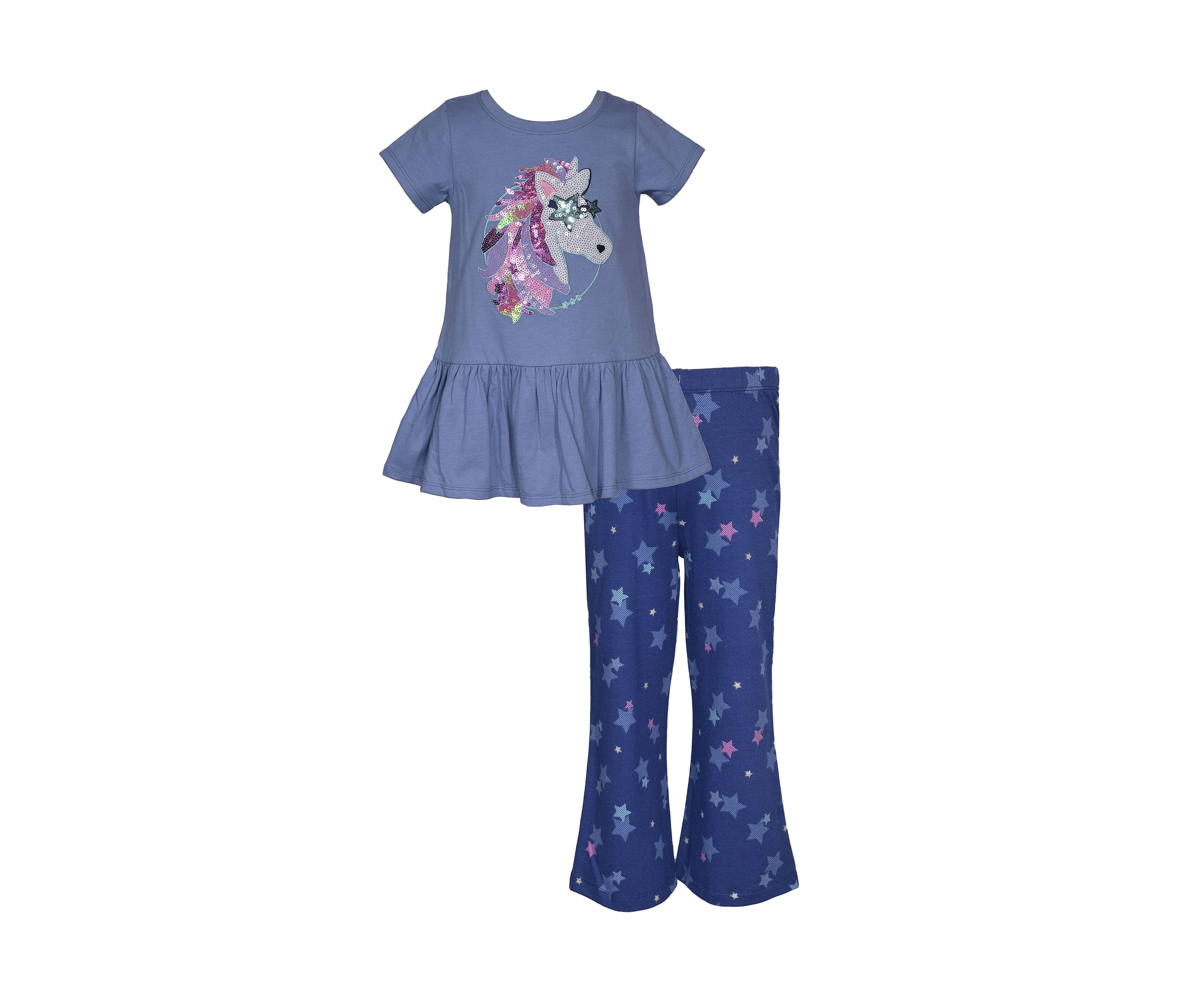 Toddler Girls Short Sleeve Unicorn T-Shirt and Leggings Set