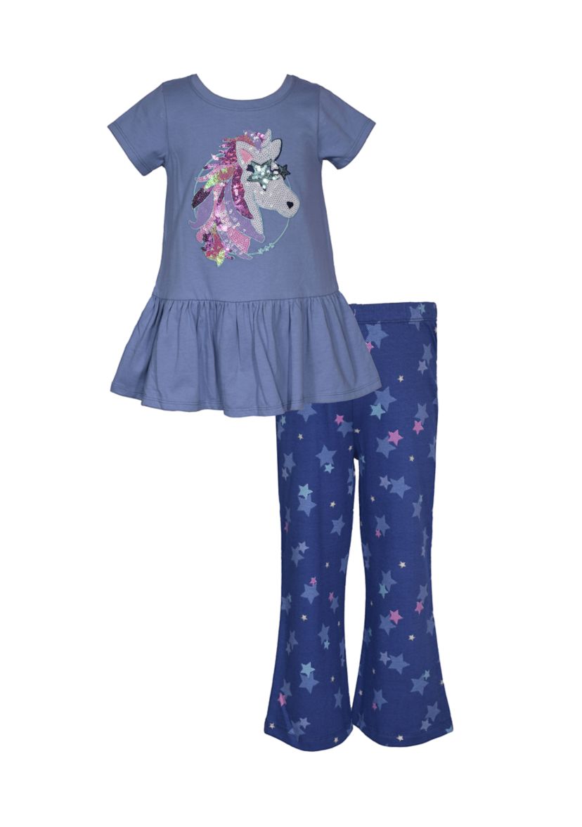 Toddler Girls Short Sleeve Unicorn T-Shirt and Leggings Set