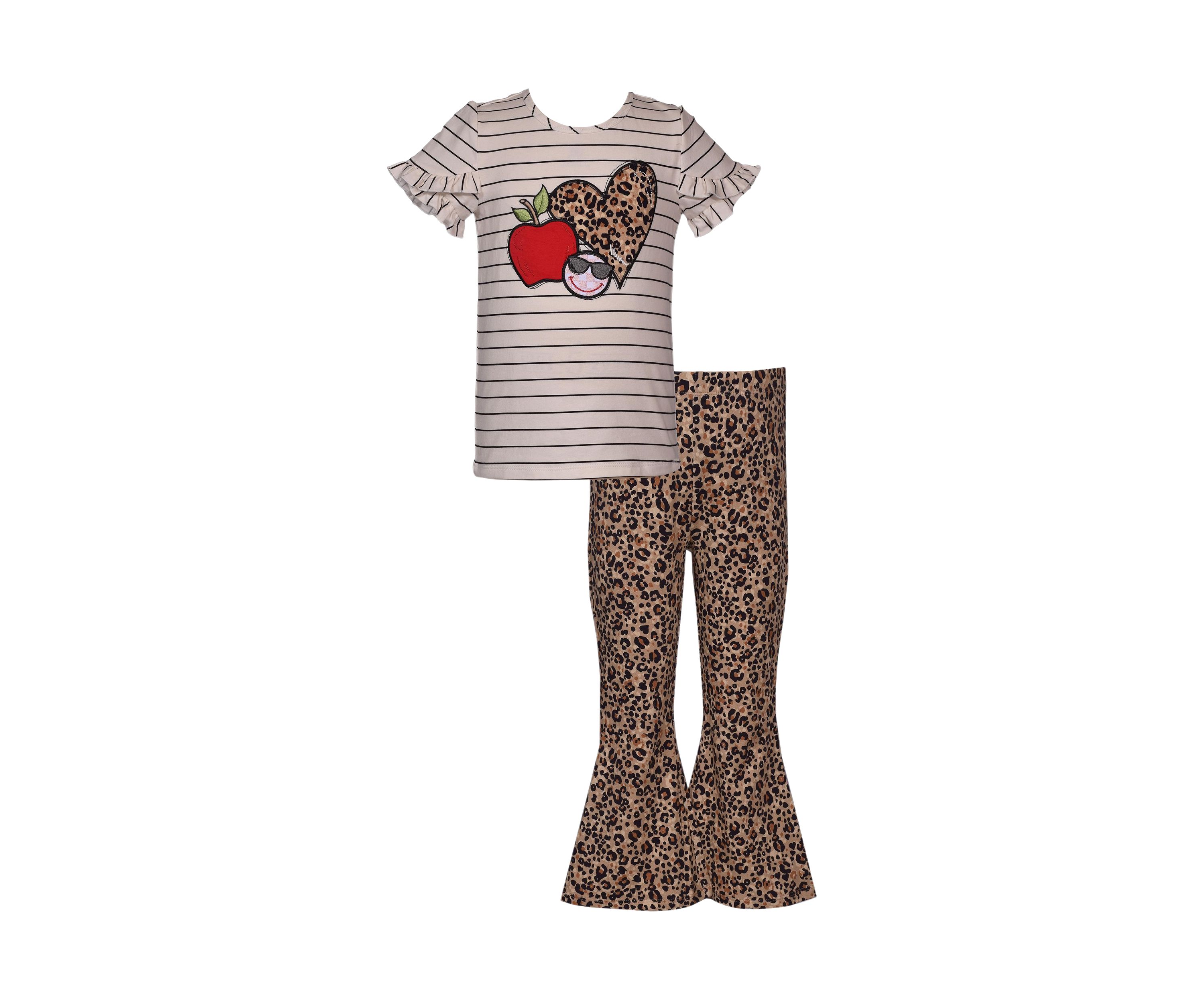 Toddler Girls Appliqué Graphic Top and Printed Leggings Set