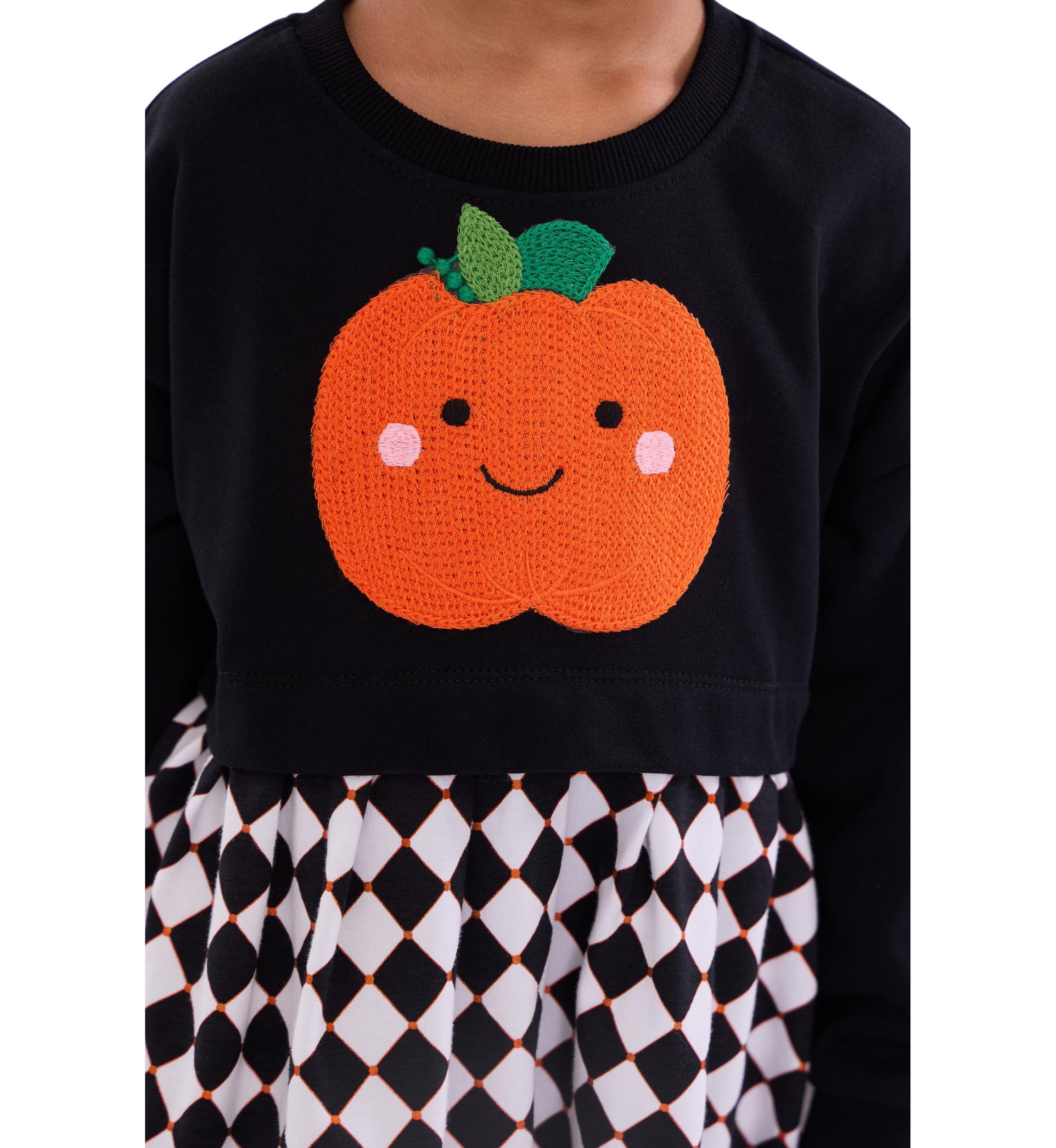 Toddler Girls Long Sleeve Pumpkin Dress