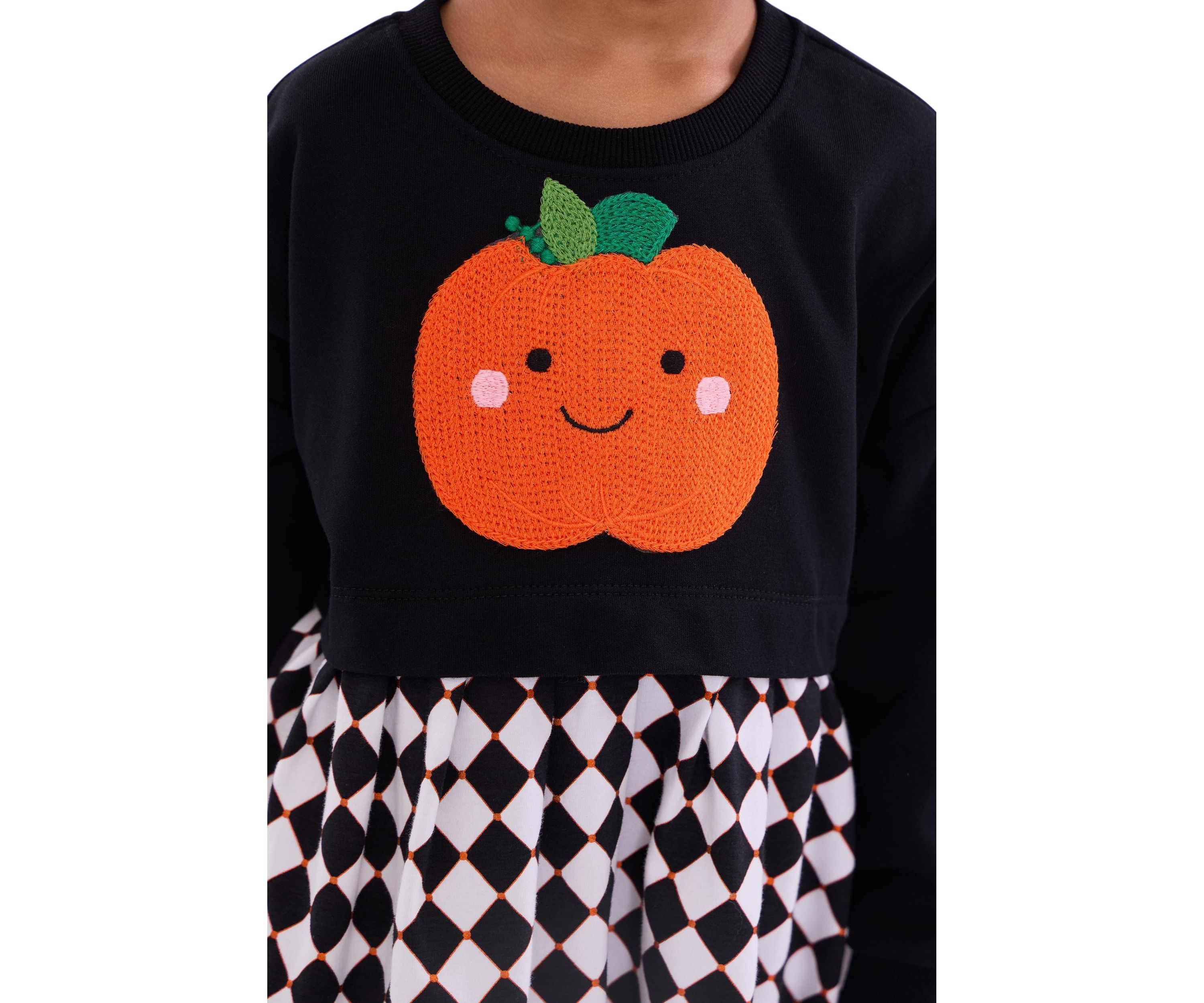 Toddler Girls Long Sleeve Pumpkin Dress