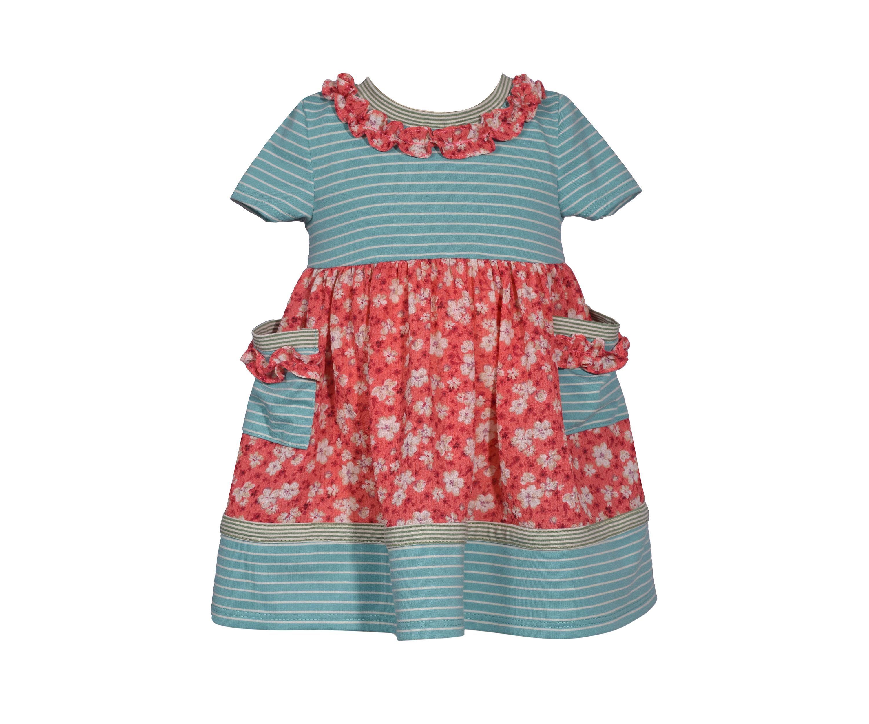 Toddler Girls Short Sleeve Mixed Media Dress