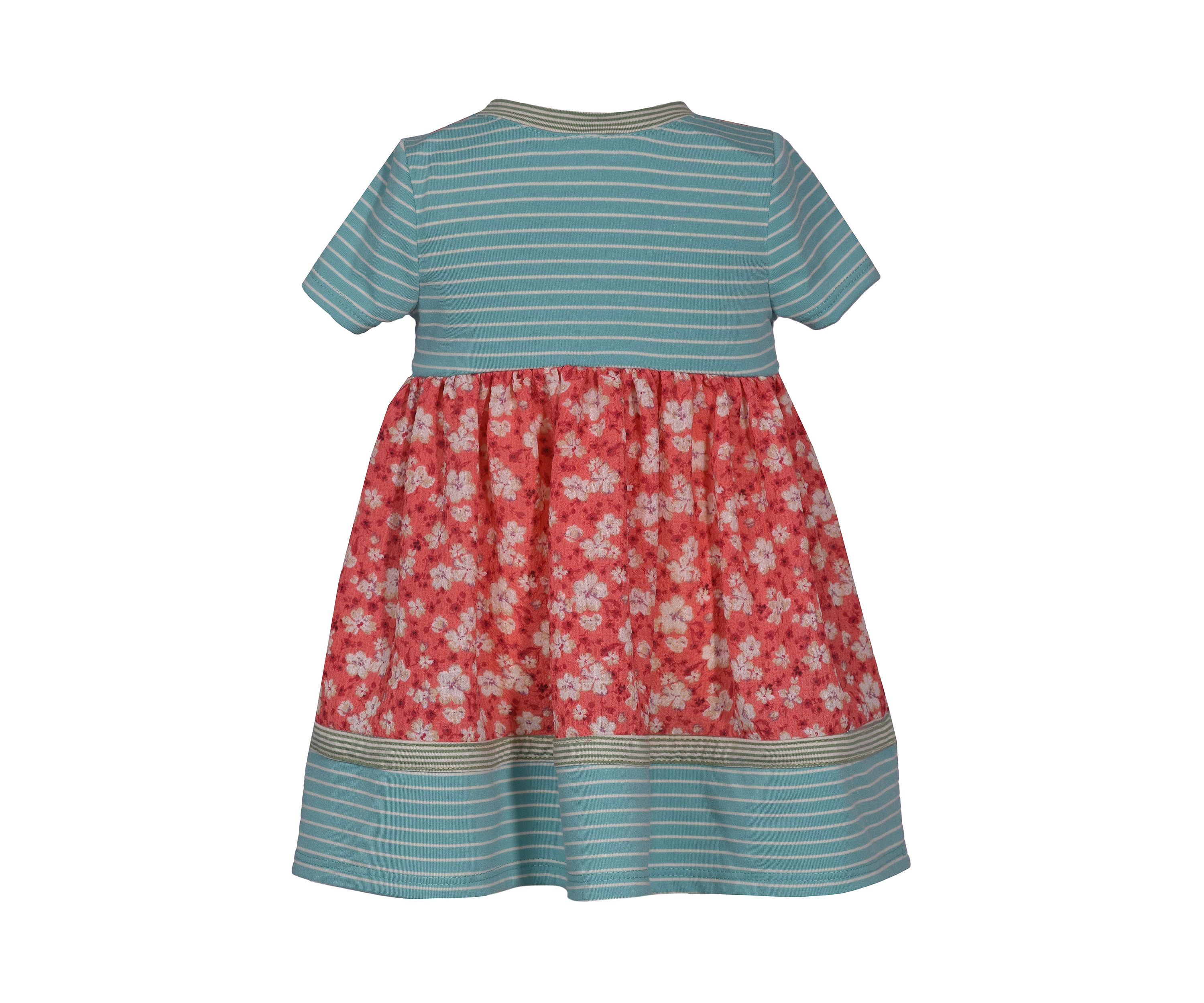 Toddler Girls Short Sleeve Mixed Media Dress