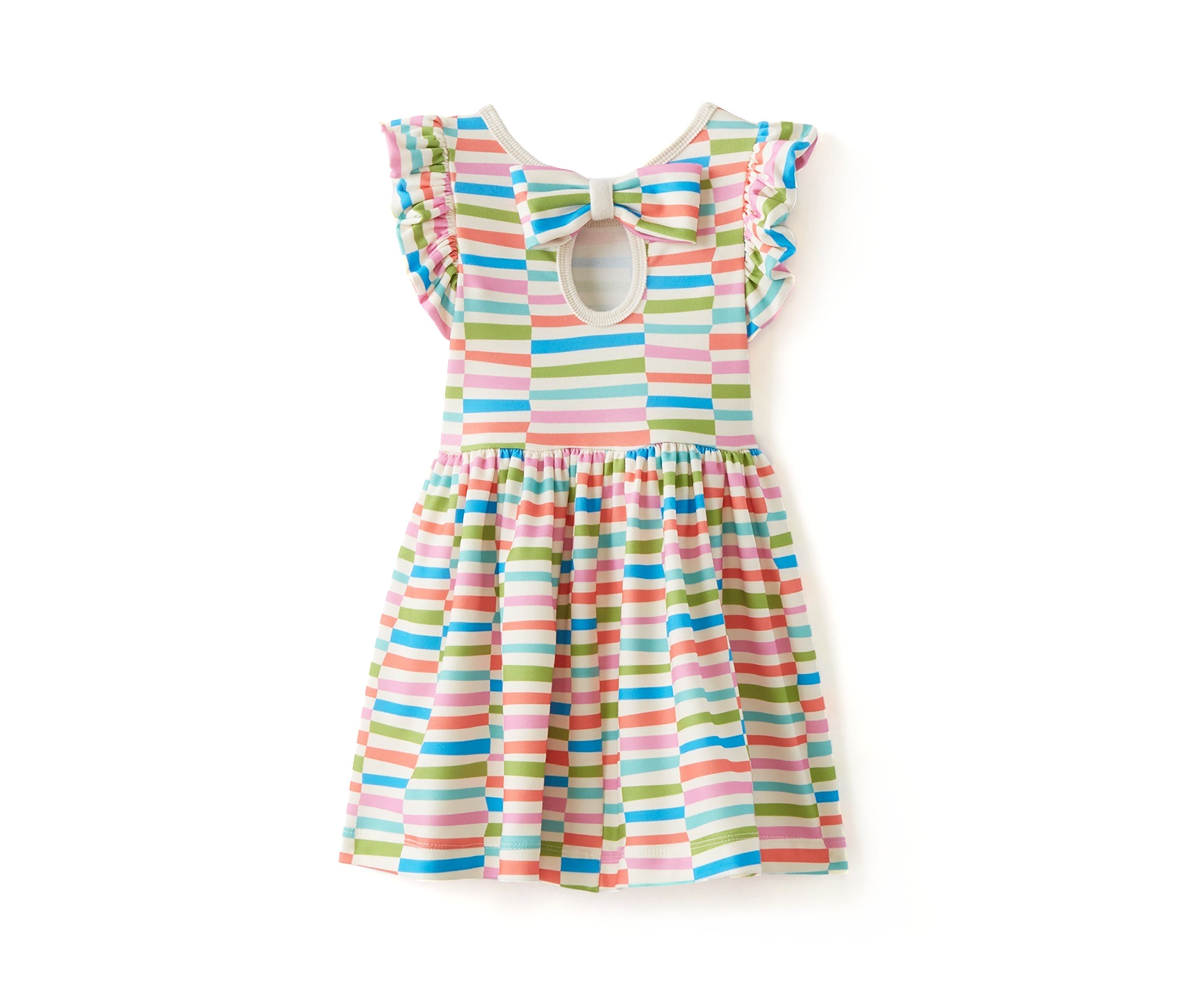 Toddler Girls Striped Dress with Headband