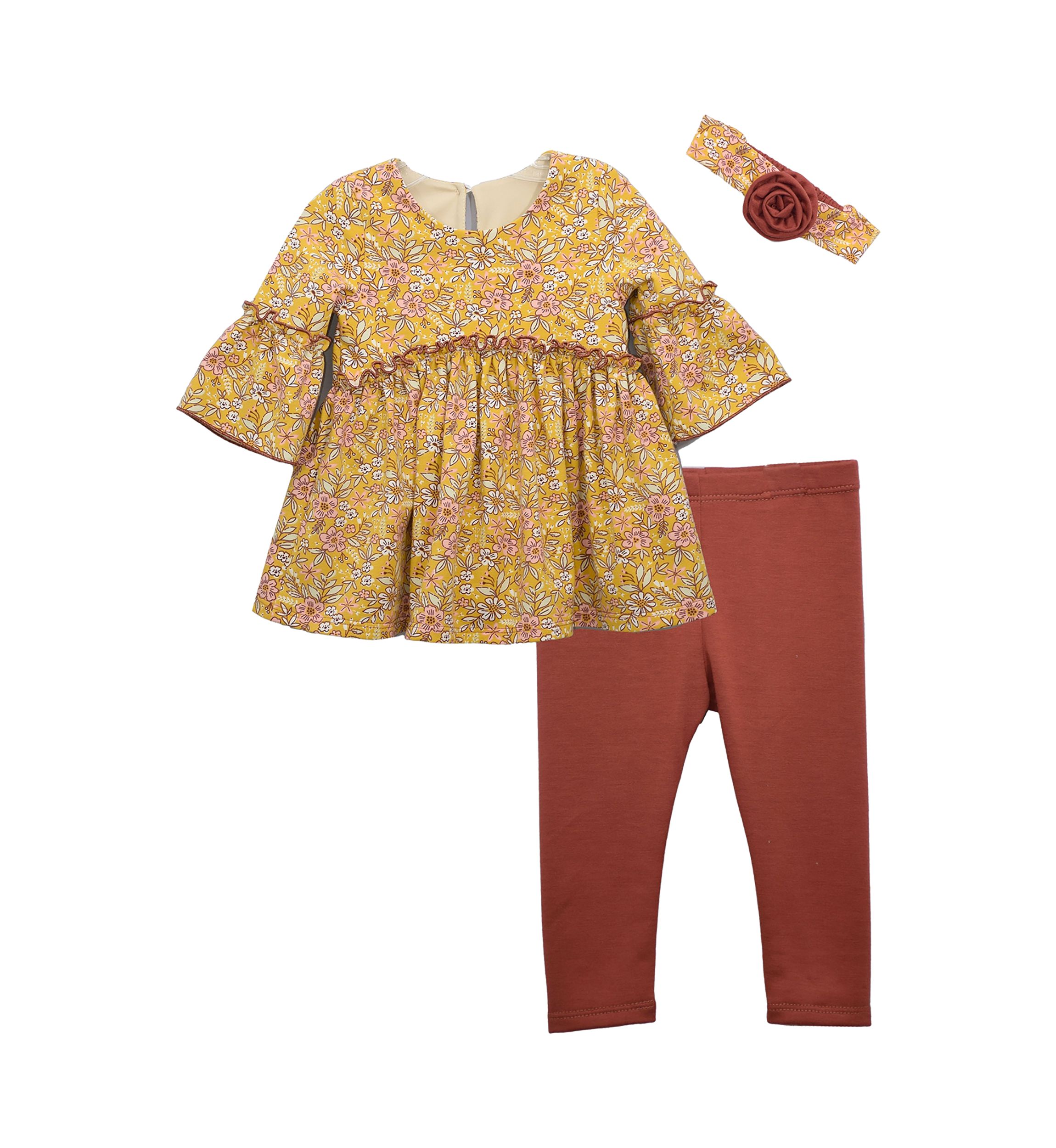 Baby Girls   Floral Set with Headband 