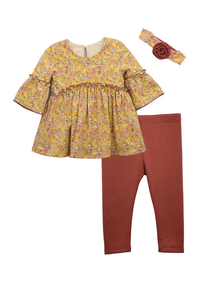 Baby Girls   Floral Set with Headband 