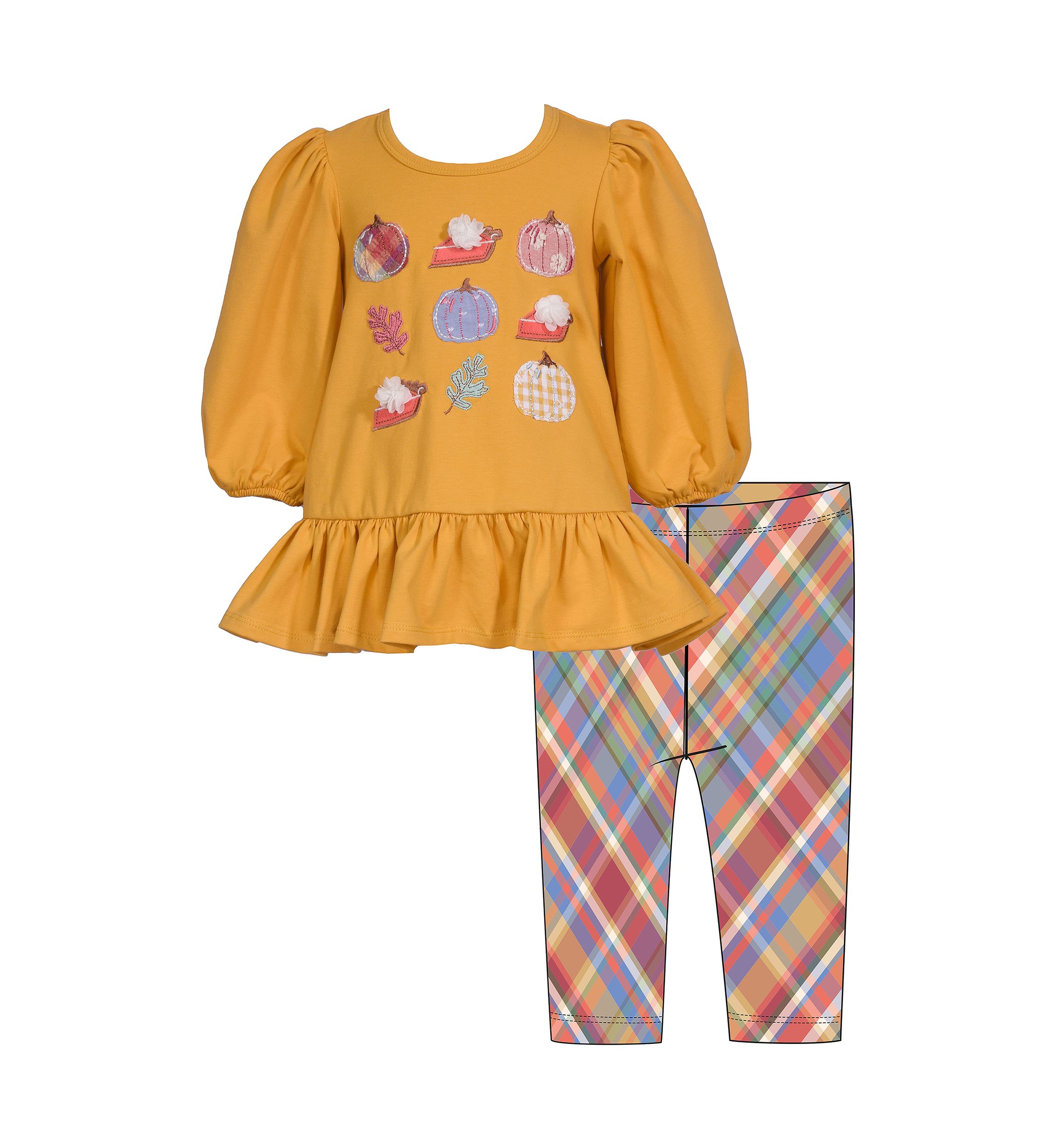 Baby Girls Harvest Motif Top and Printed Leggings Set