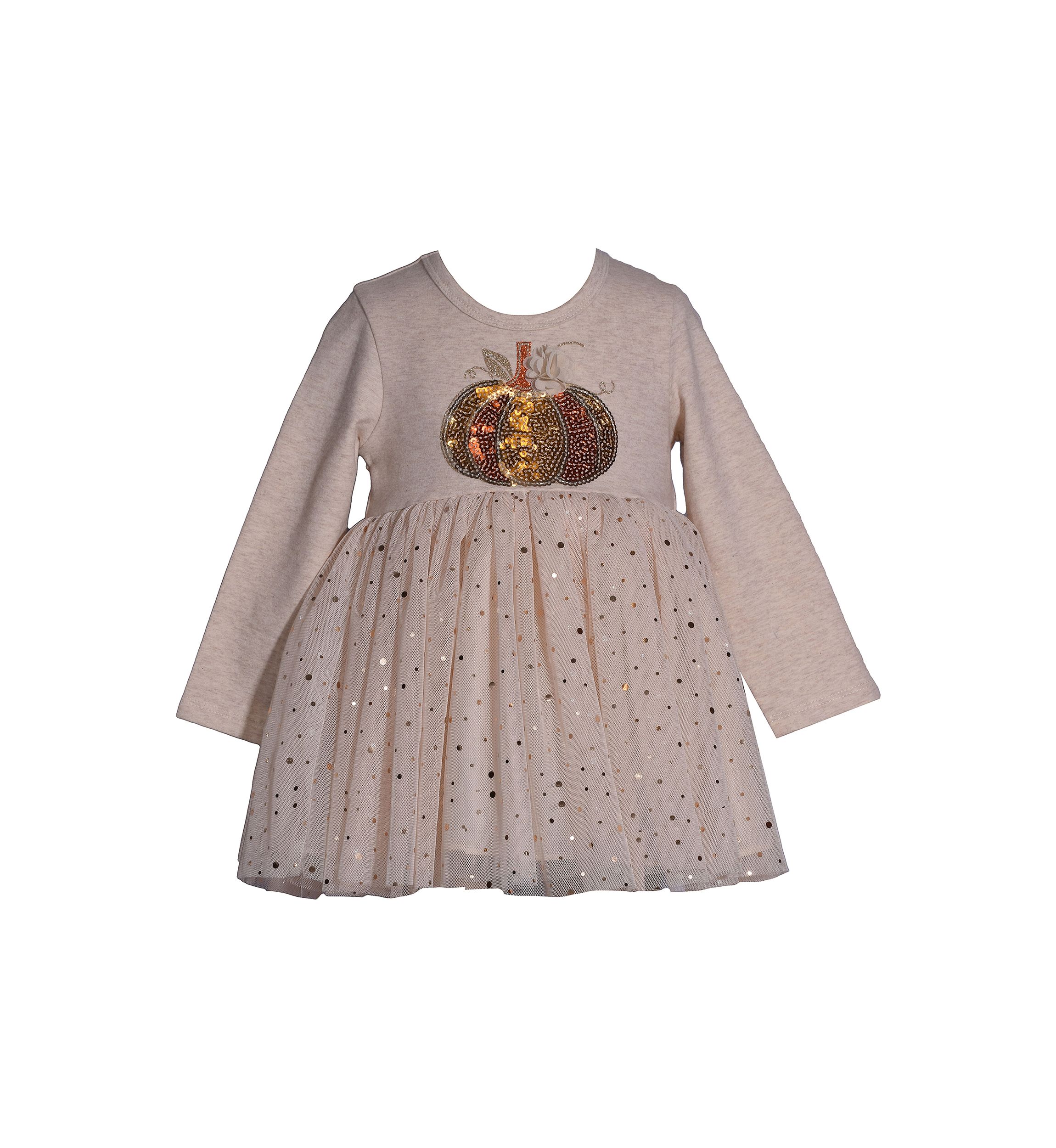 Baby Girls Pumpkin Appliqué Ballerina Dress