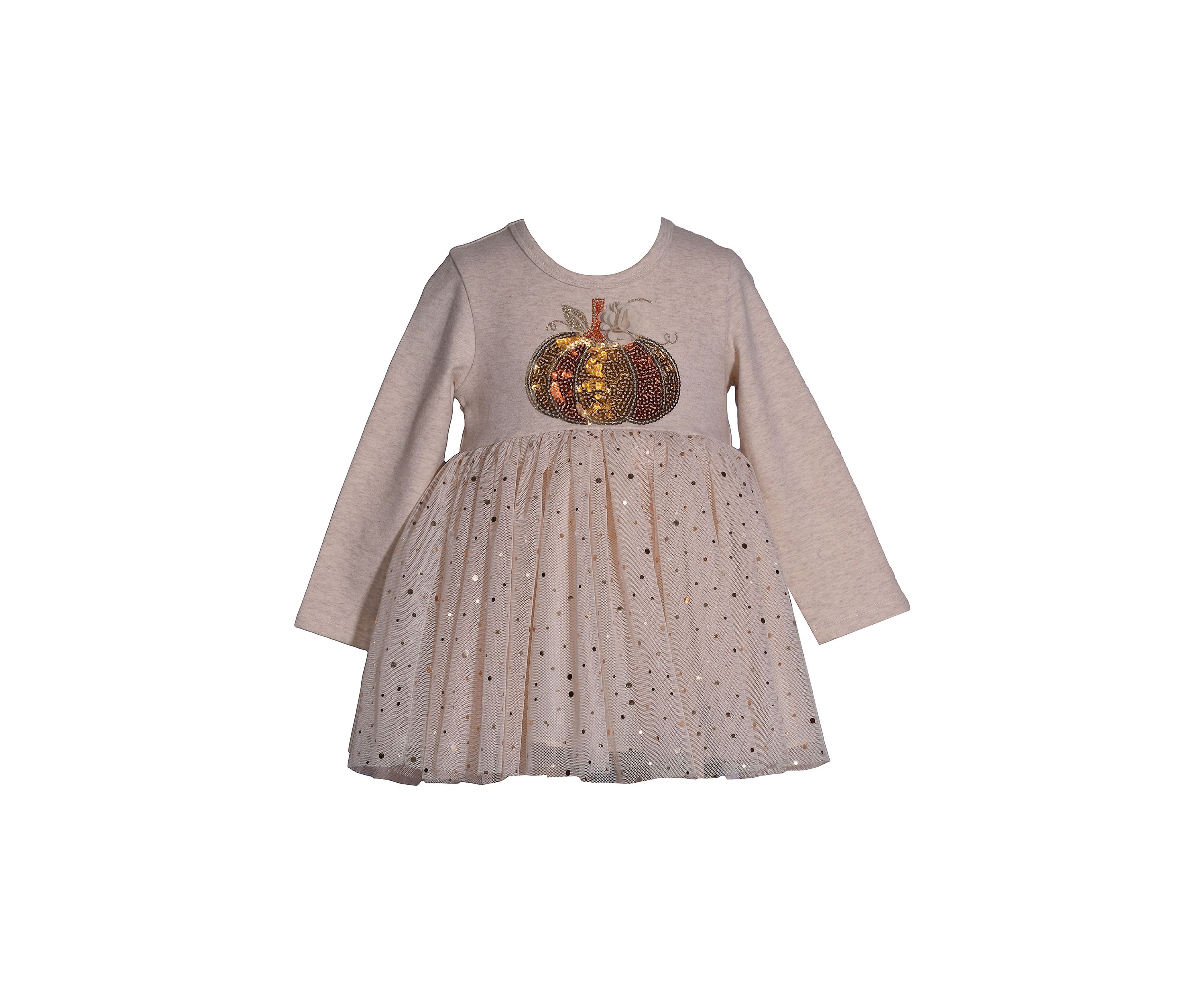 Baby Girls Pumpkin Appliqué Ballerina Dress