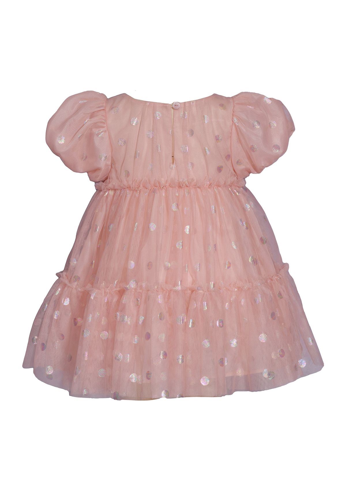 Baby Girls Foil Dot Mesh Tiered Party Dress