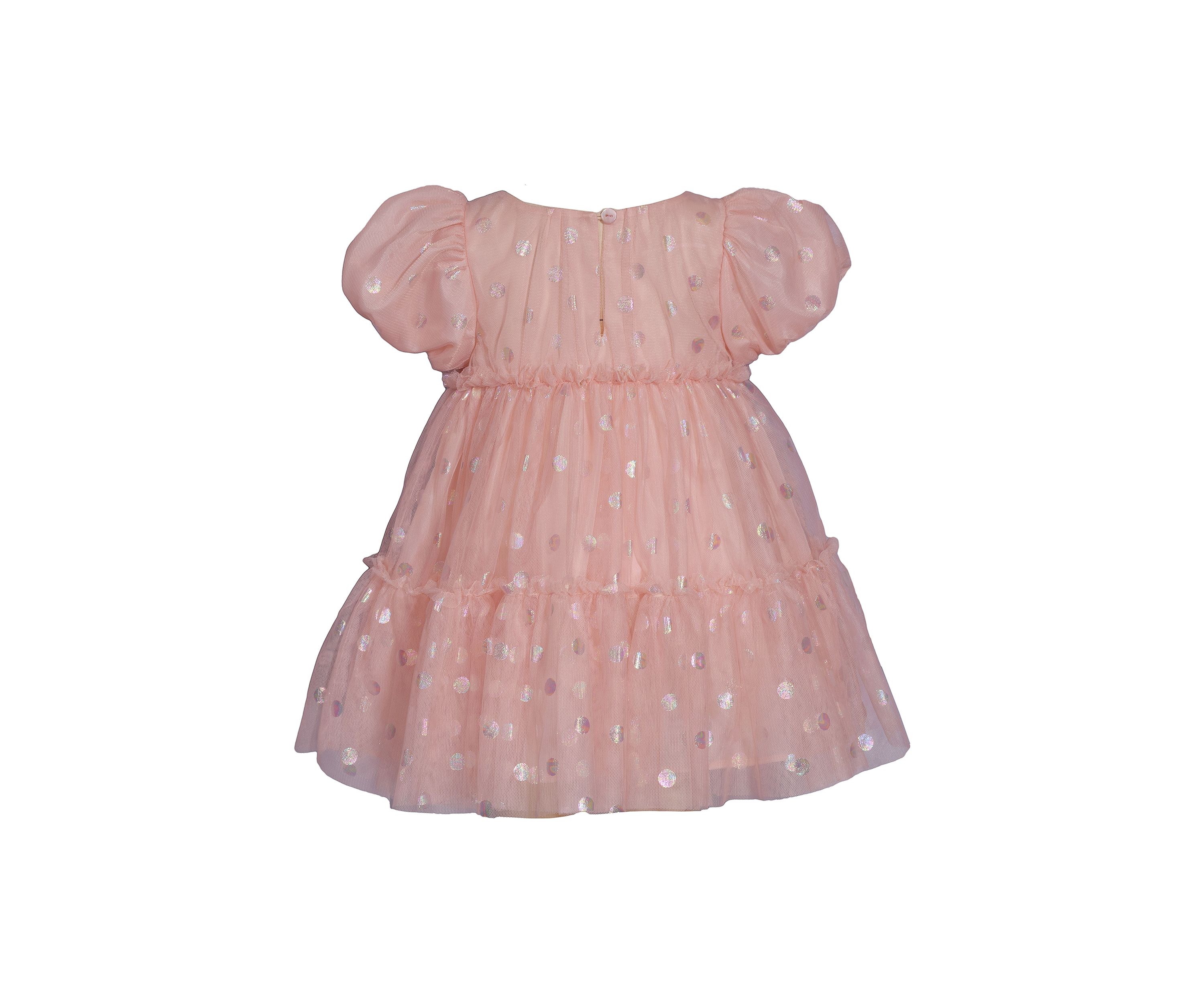 Baby Girls Foil Dot Mesh Tiered Party Dress