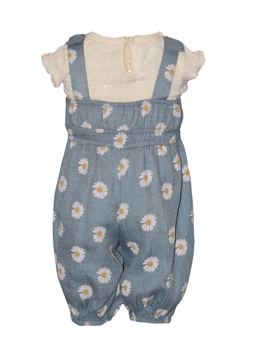 Baby Girls Daisy Printed Jumpsuit and Top Set