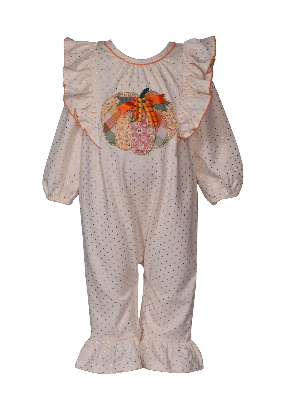 Baby Girls Pumpkin Coveralls