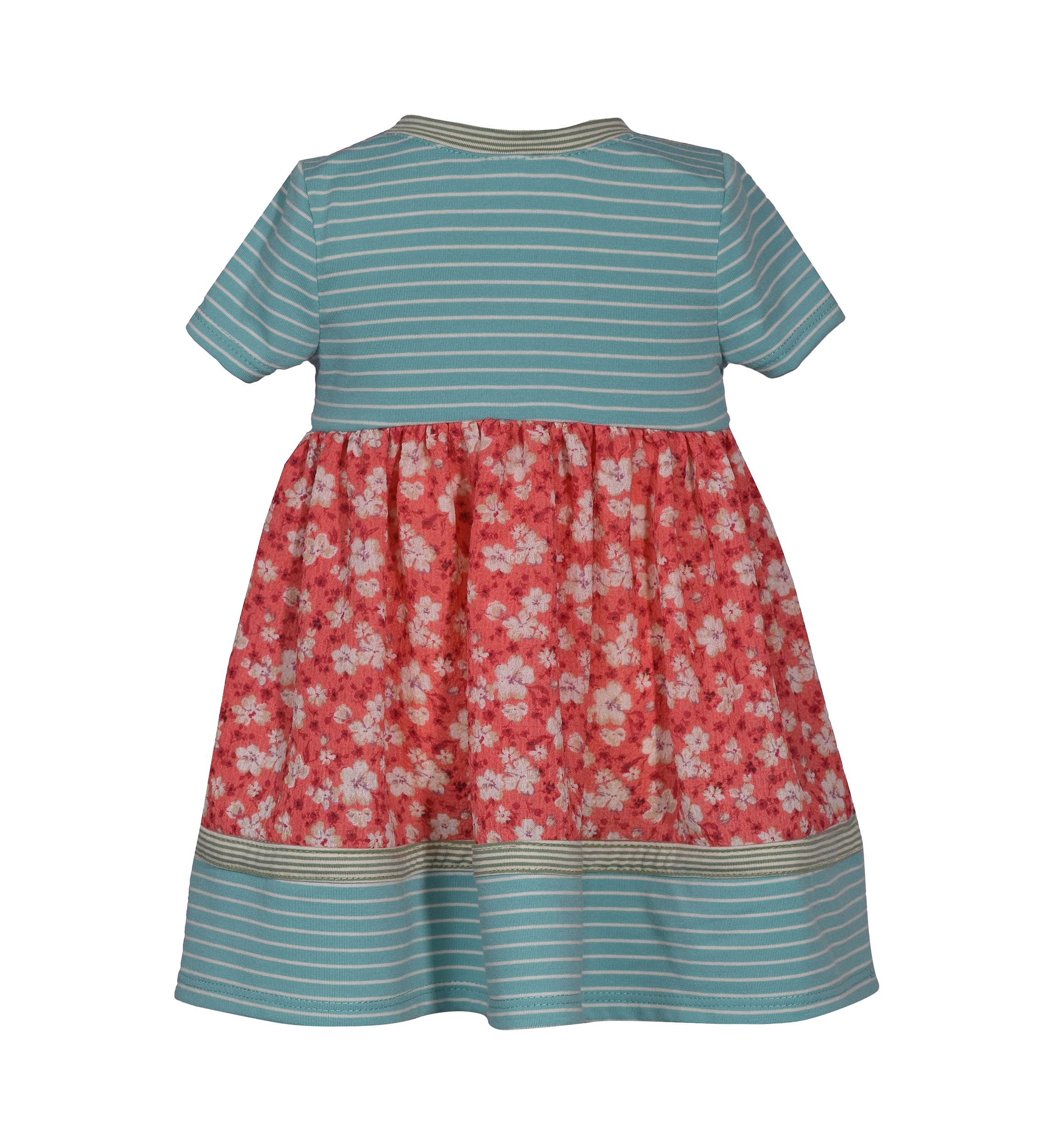 Baby Girls Mixed Media Printed Dress