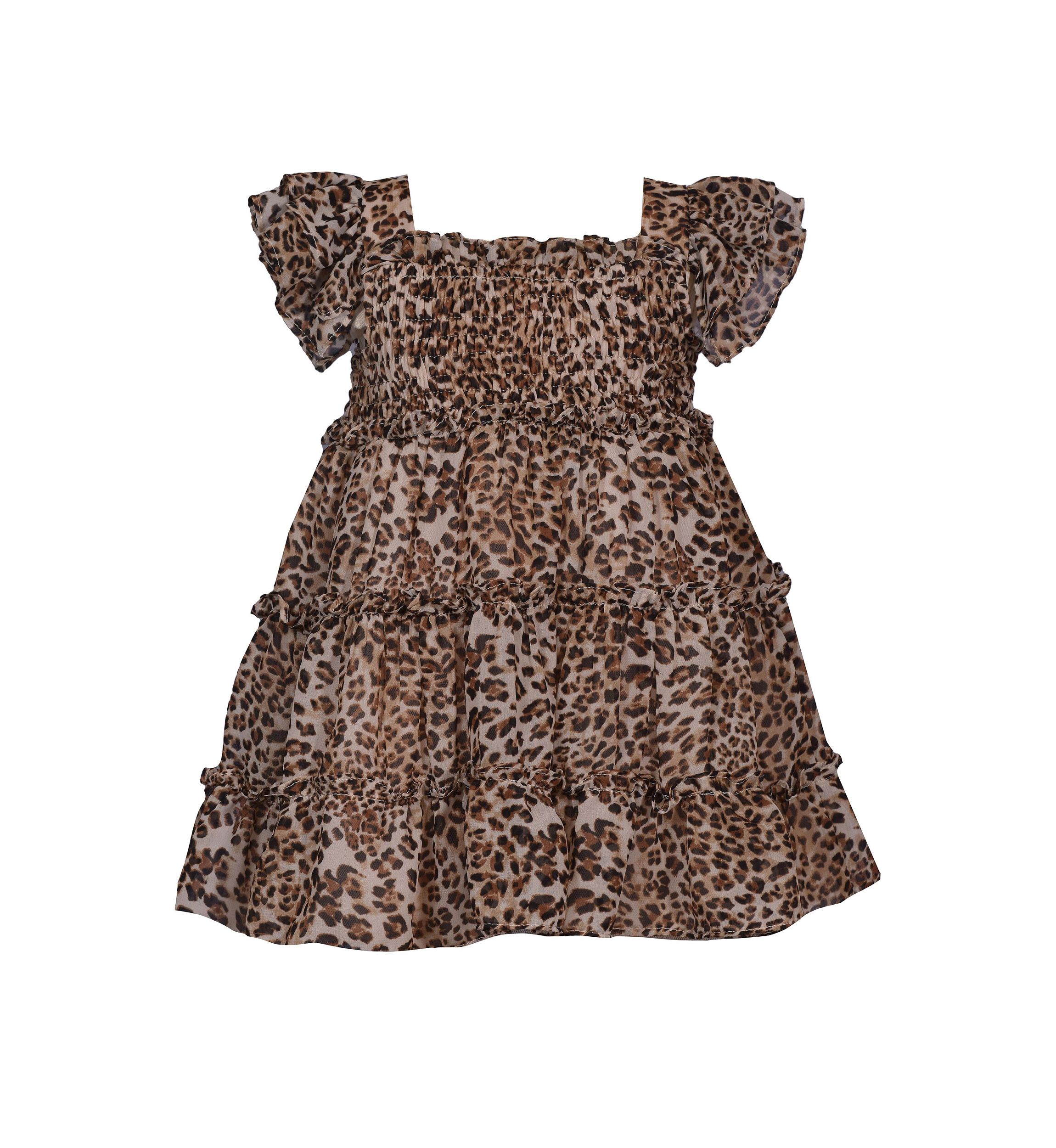 Baby Girls Short Sleeve Animal Print Dress