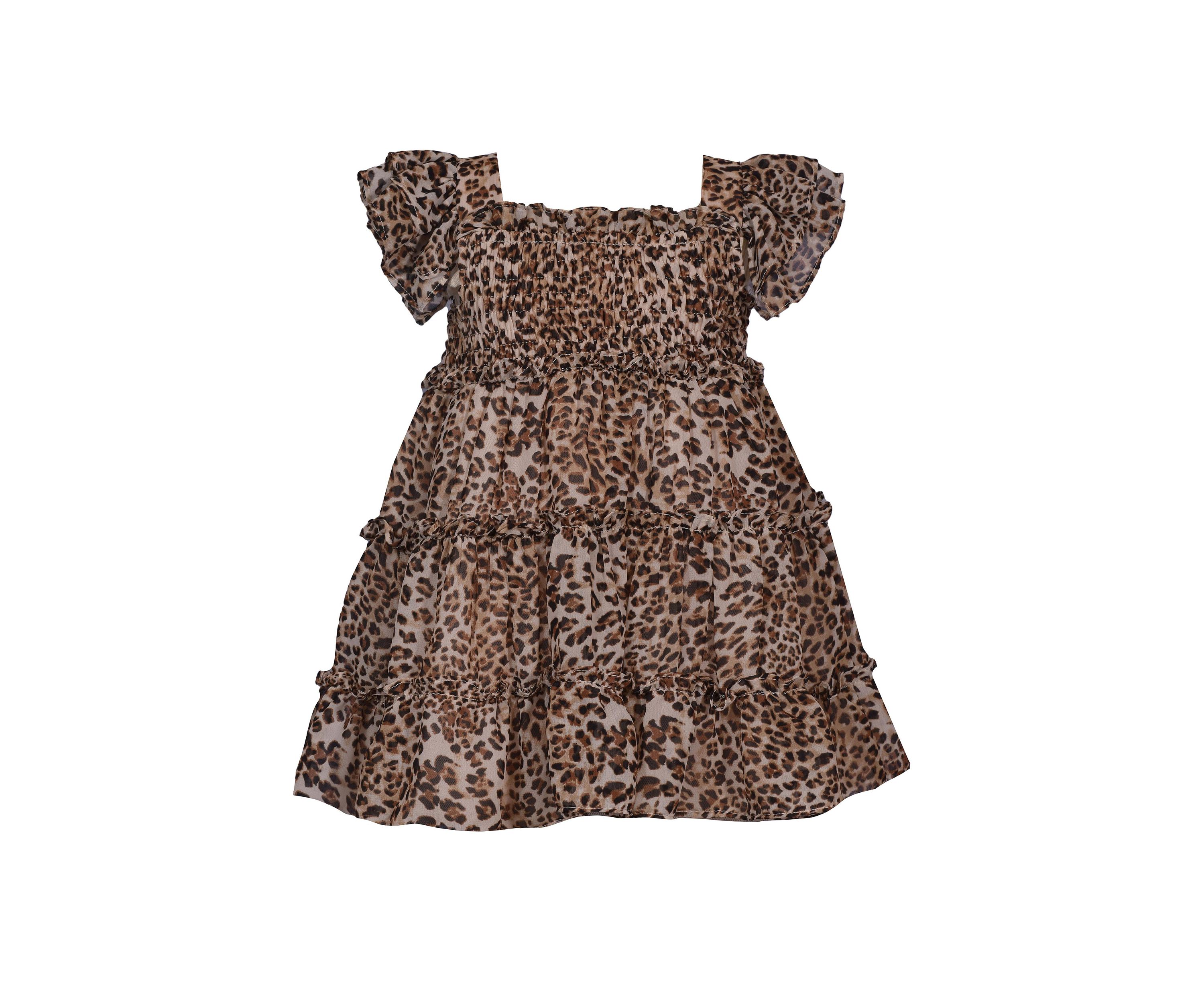Baby Girls Short Sleeve Animal Print Dress
