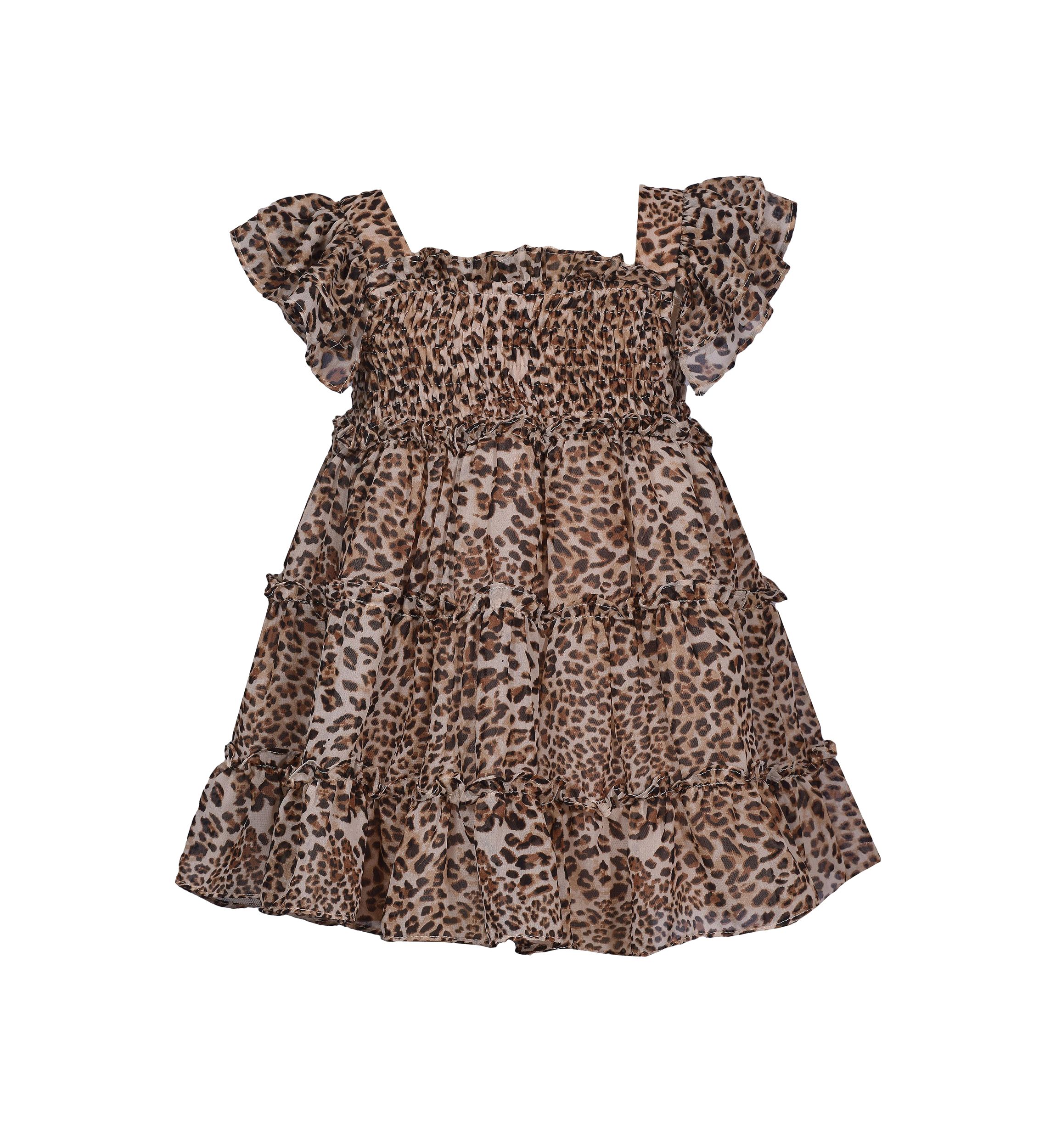 Baby Girls Short Sleeve Animal Print Dress