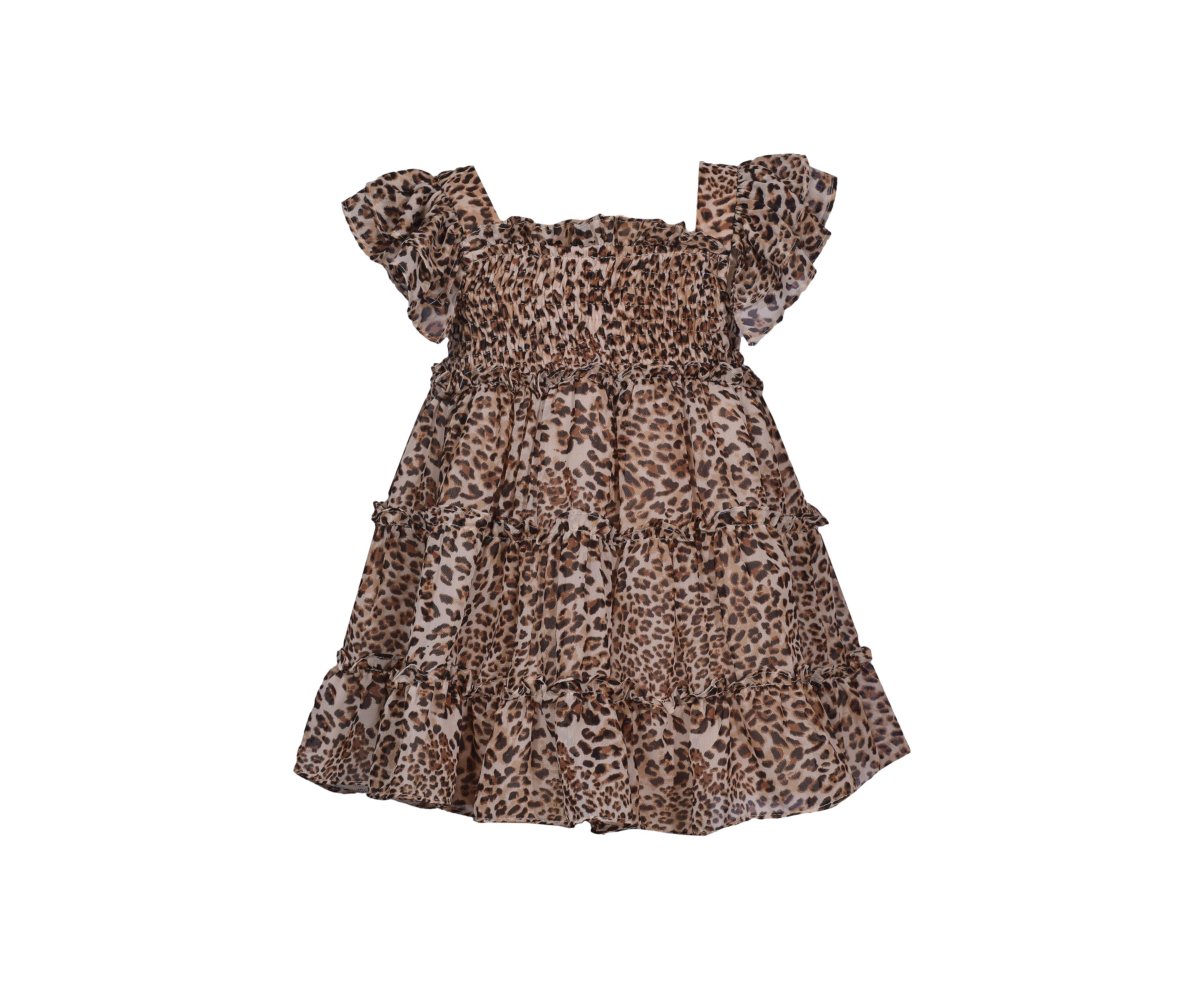 Baby Girls Short Sleeve Animal Print Dress