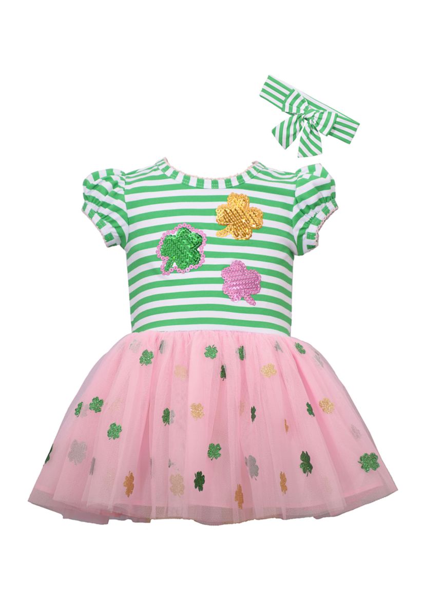Baby Girls St. Patricks Day Dress and Headband Set