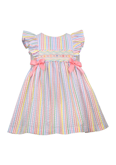 Baby Girls Sleeveless Seersucker Dress 