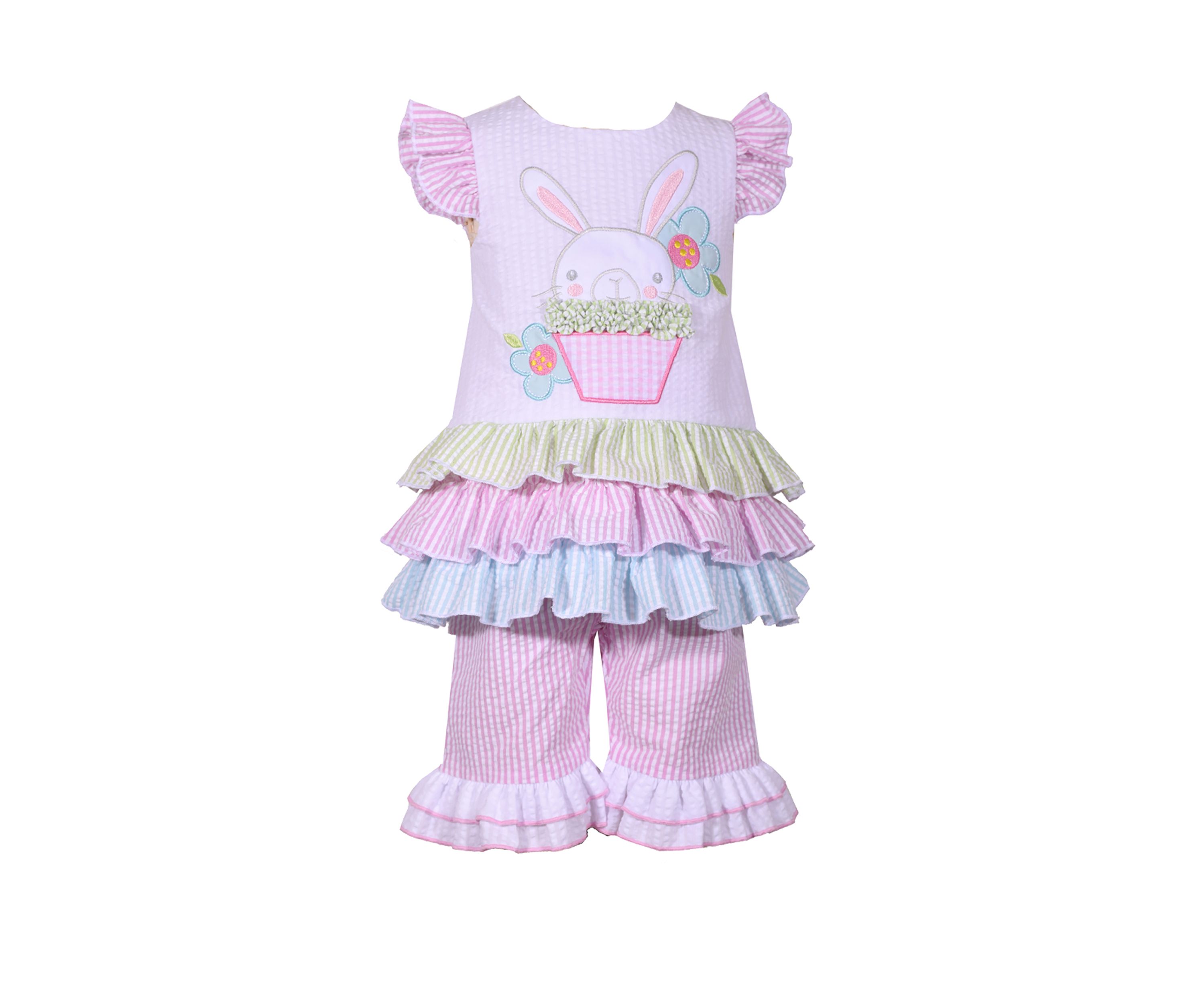Baby Girls Seersucker Bunny  Set