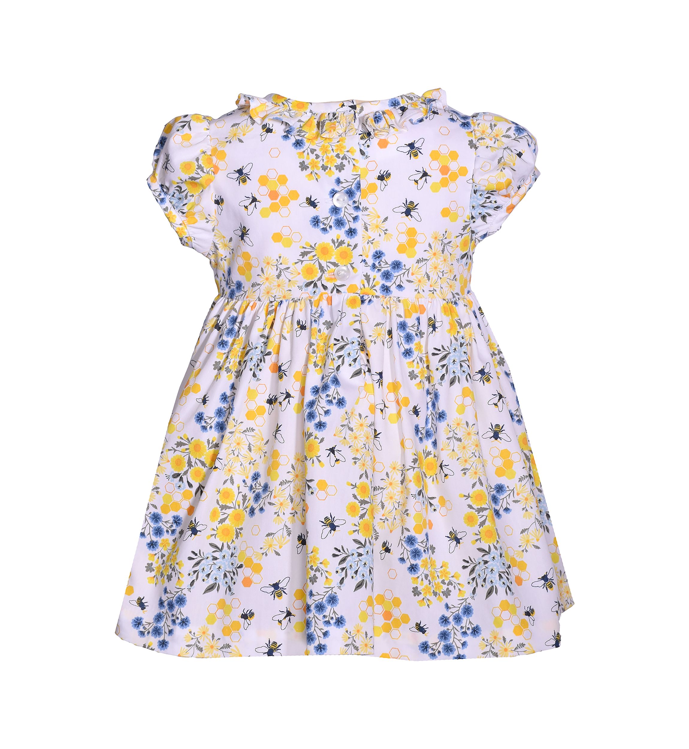 Toddler Girls Floral Bee Smocked Dress