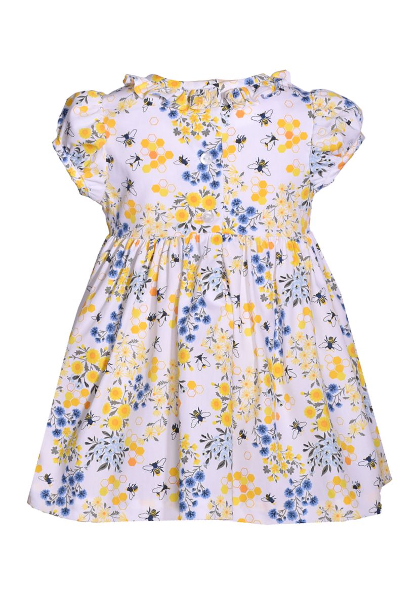Toddler Girls Floral Bee Smocked Dress