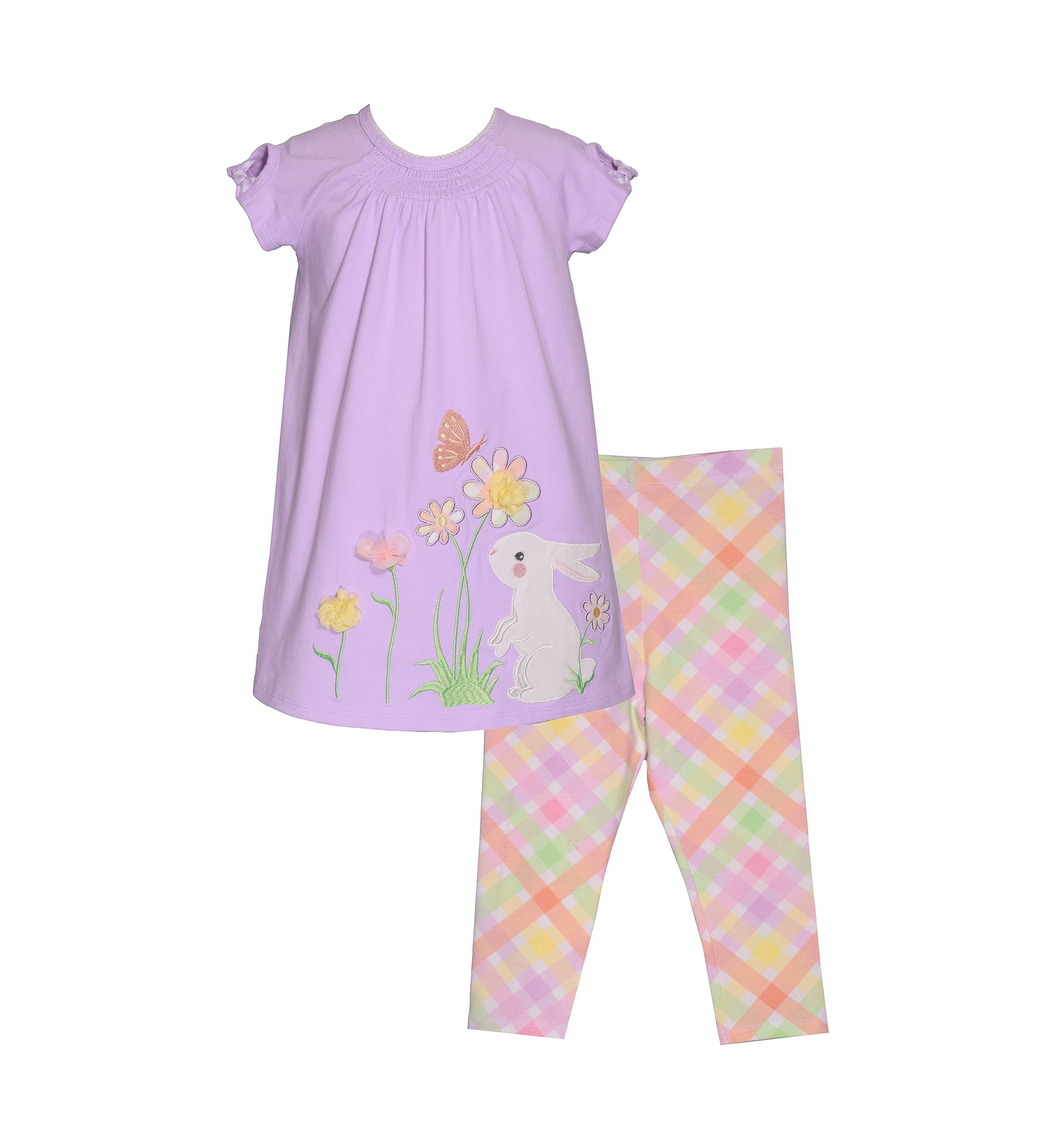 Toddler Girls Bunny Appliqué Top and Leggings Set
