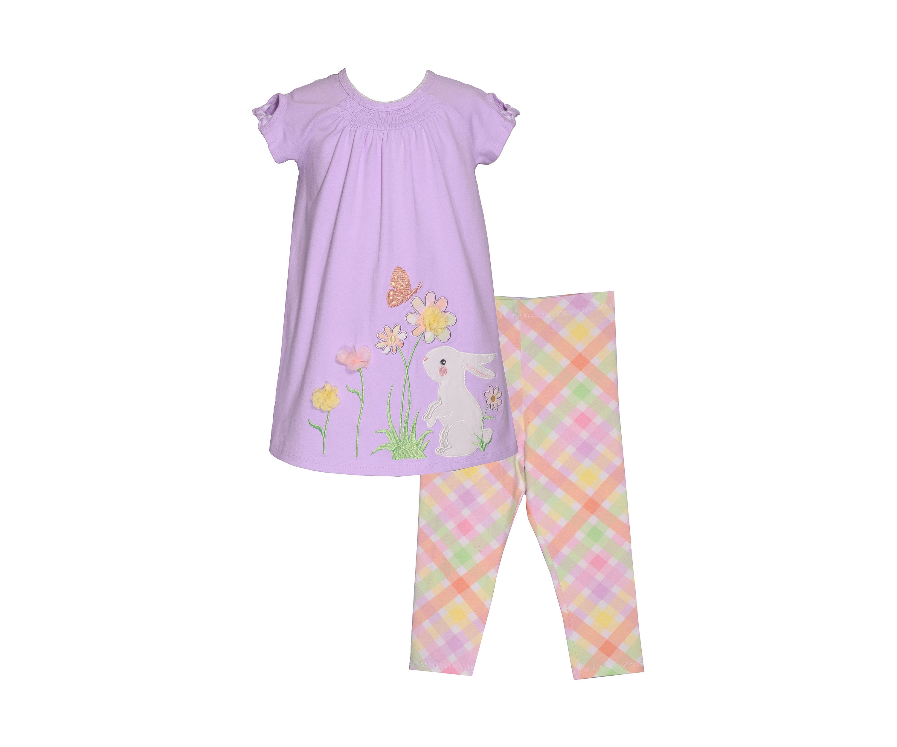 Toddler Girls Bunny Appliqué Top and Leggings Set