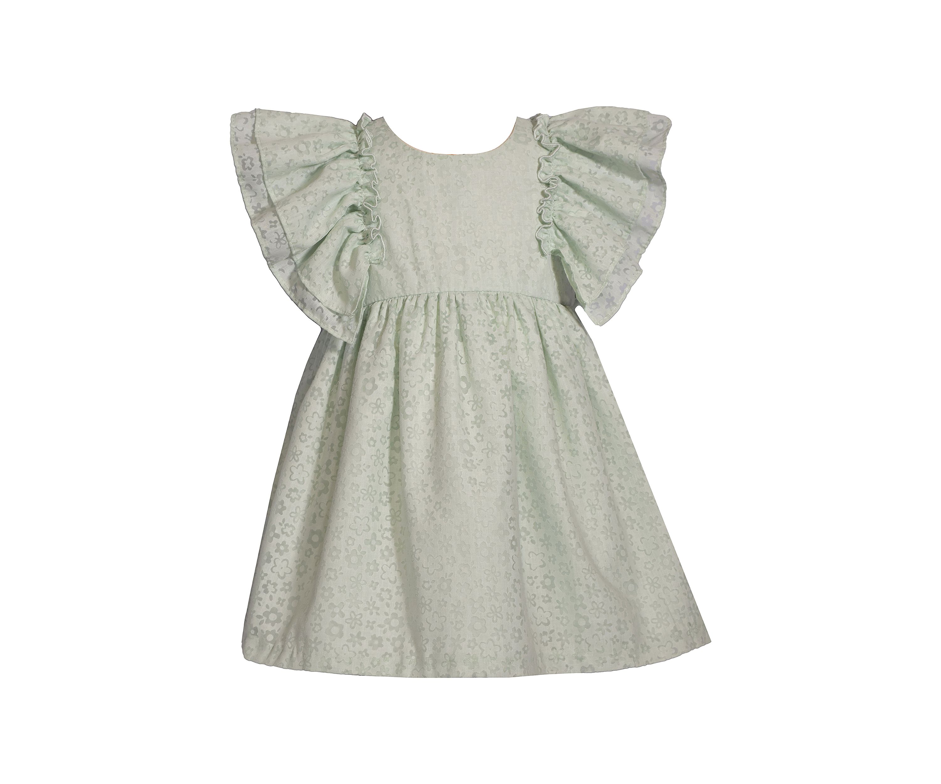 Toddler Girls Burnout Flutter Sleeve Dress