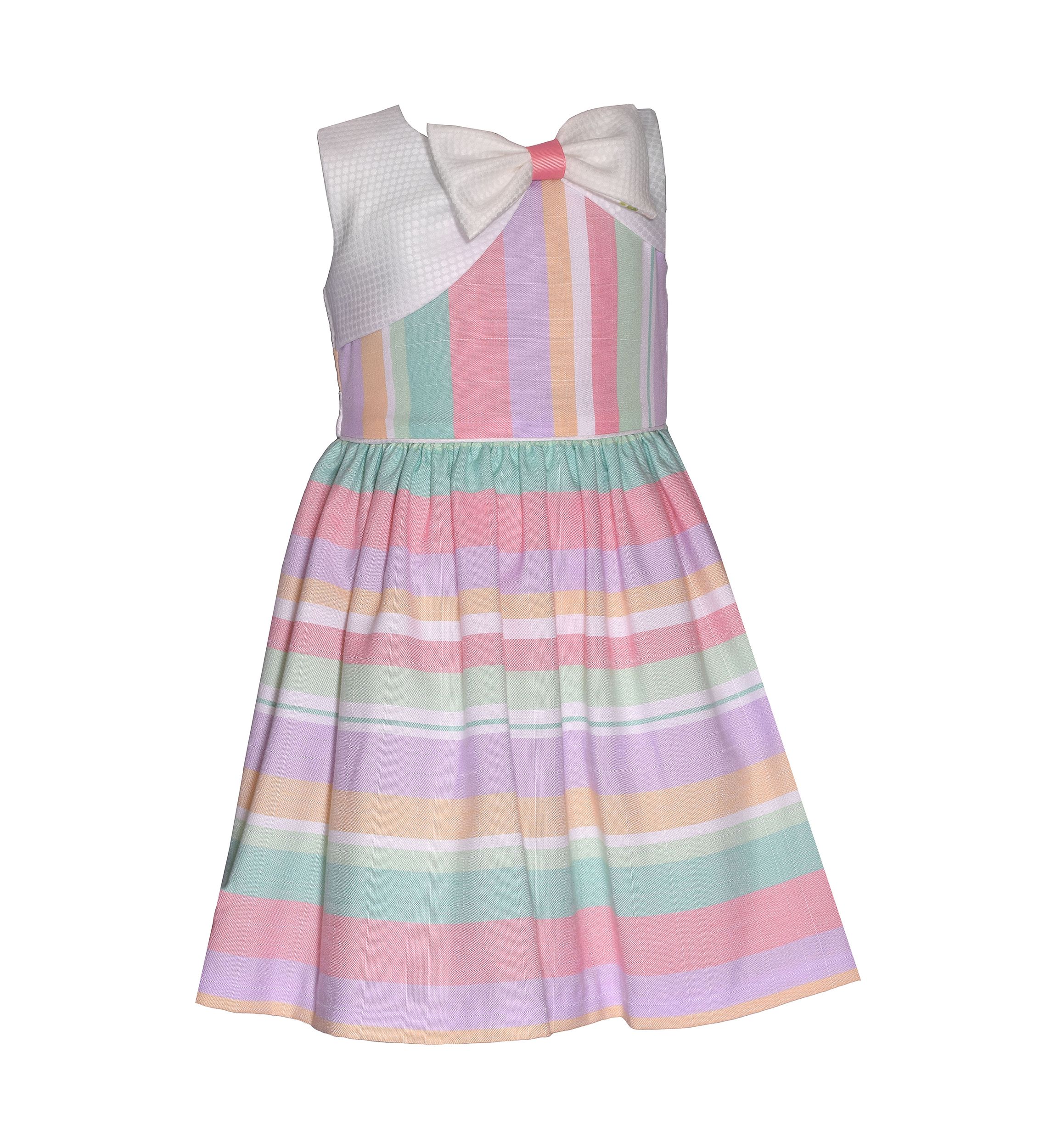 Toddler Girls Stripe Linen Dress