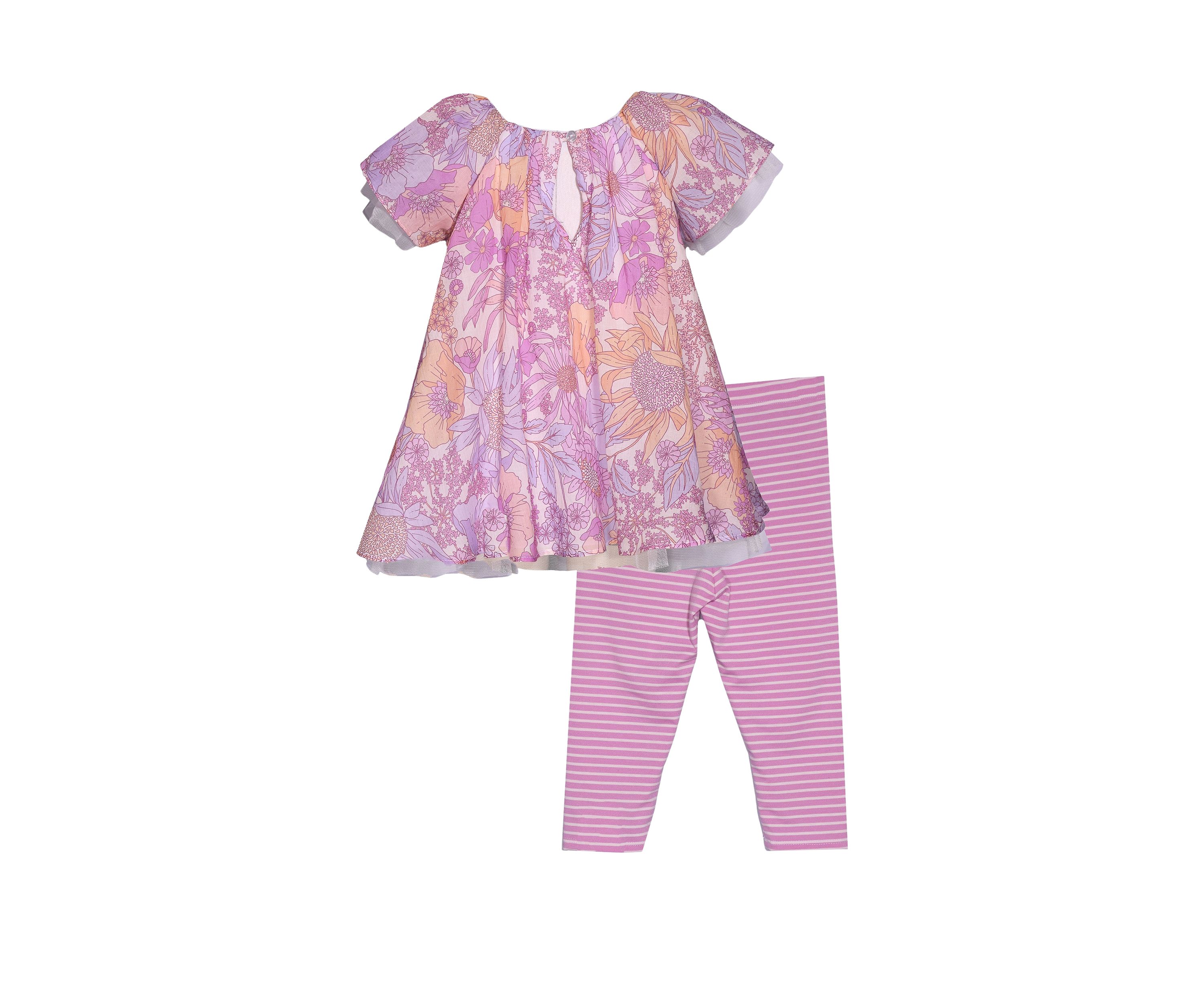 Toddler Girls Floral Printed Flyaway Top