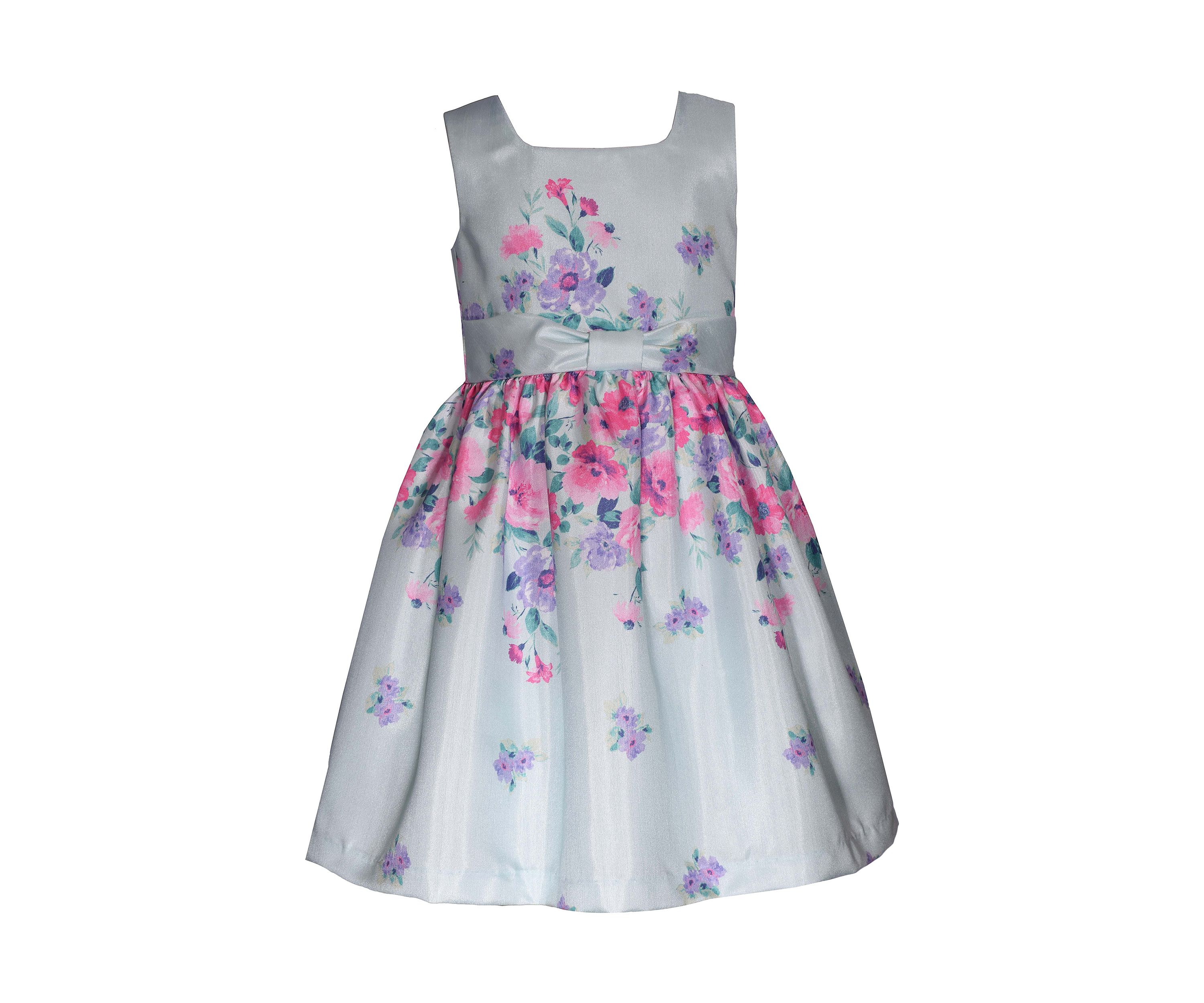 Toddler Girls Floral Printed Dress and Cardigan Set