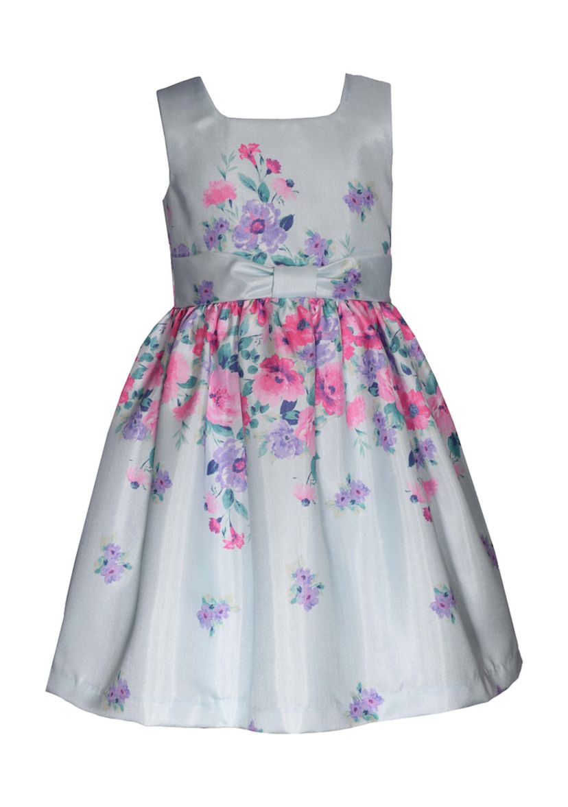 Toddler Girls Floral Printed Dress and Cardigan Set