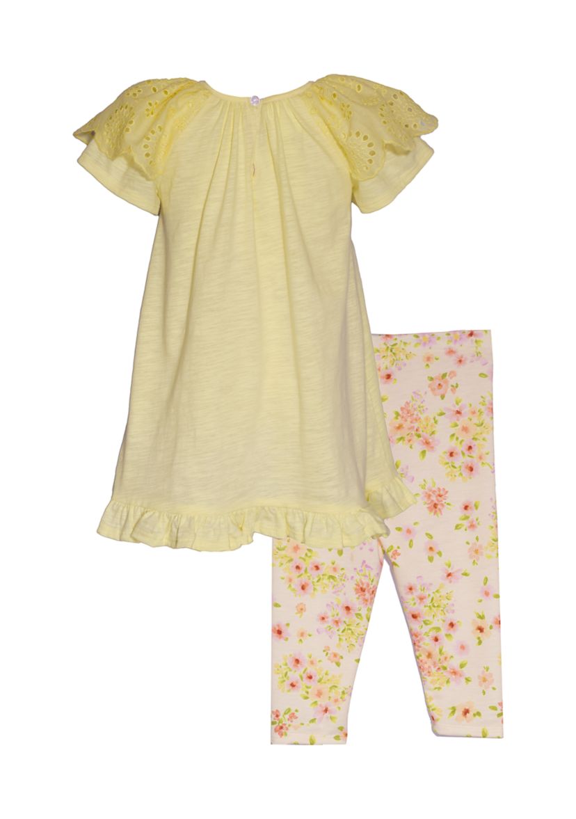 Toddler Girls Knit Top and Printed Leggings Set