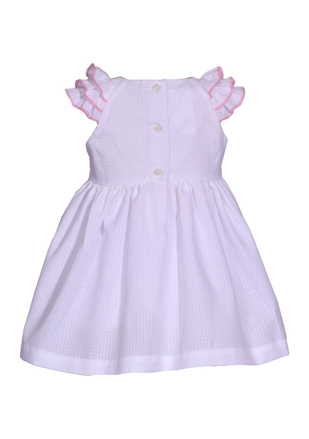 Toddler Girls Ruffle Sleeve Embroidered Smocked Dress