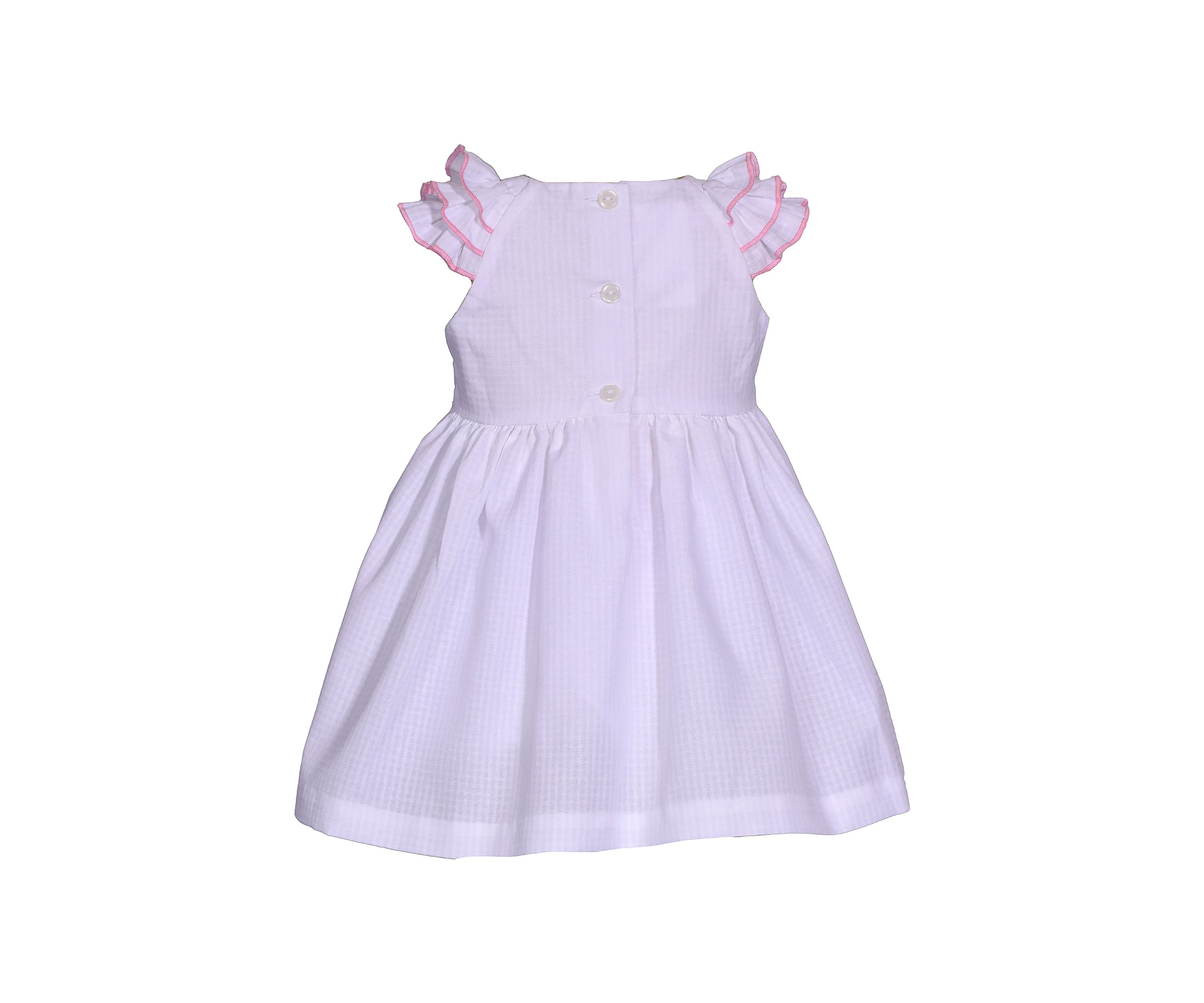 Toddler Girls Ruffle Sleeve Embroidered Smocked Dress