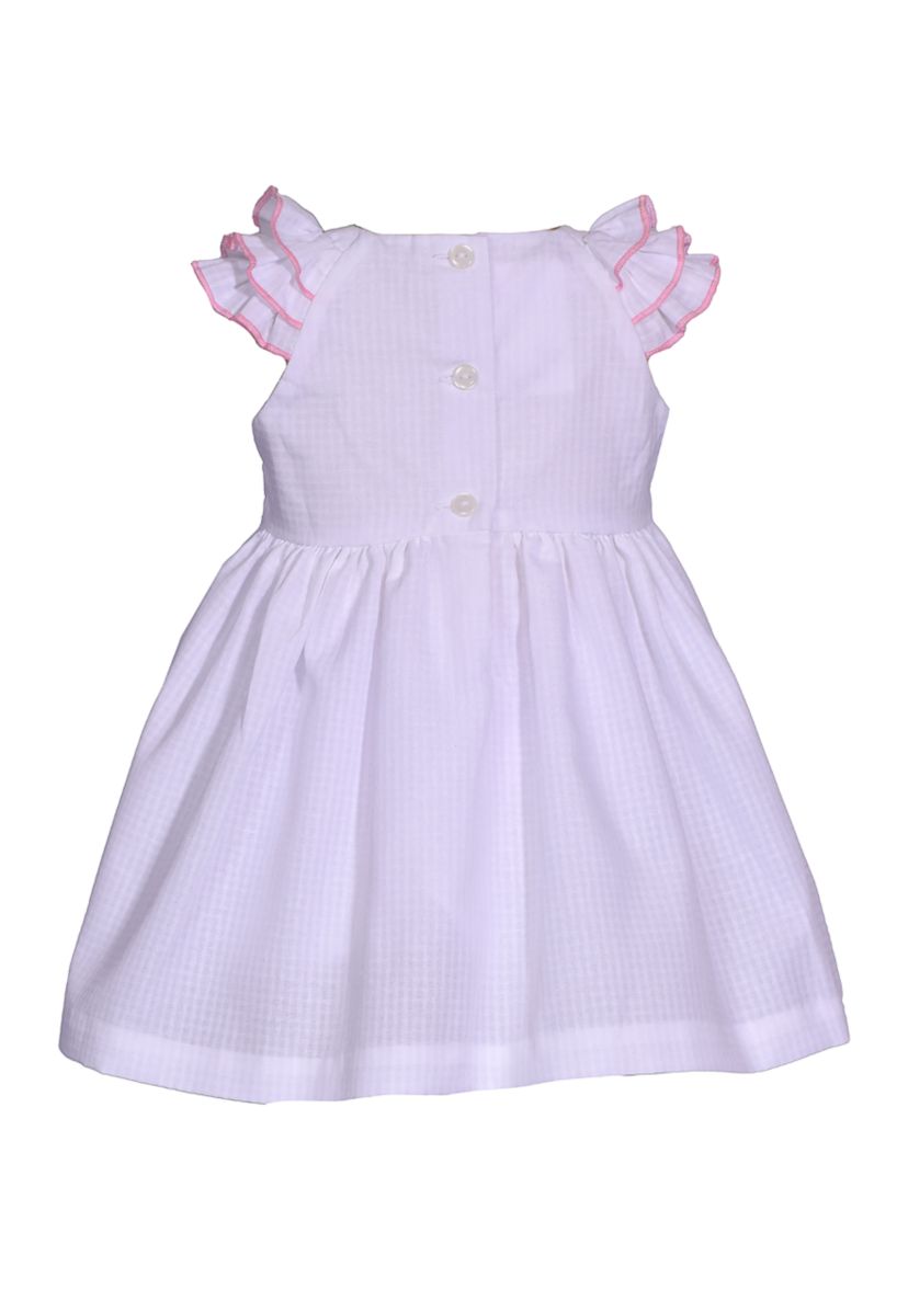 Toddler Girls Ruffle Sleeve Embroidered Smocked Dress