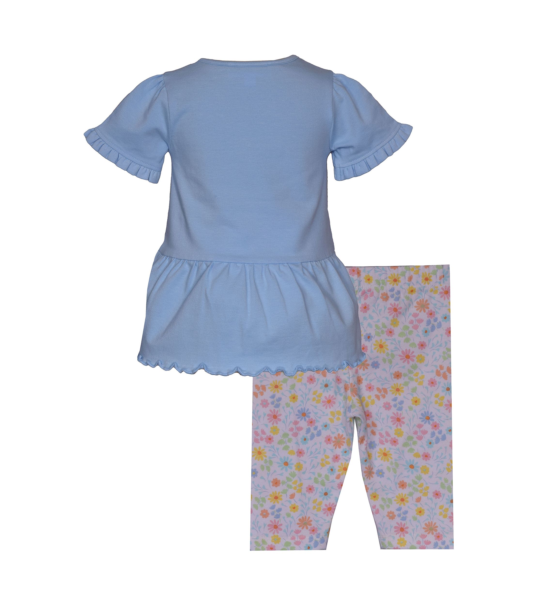 Toddler Girls Floral Top and Printed Leggings Set