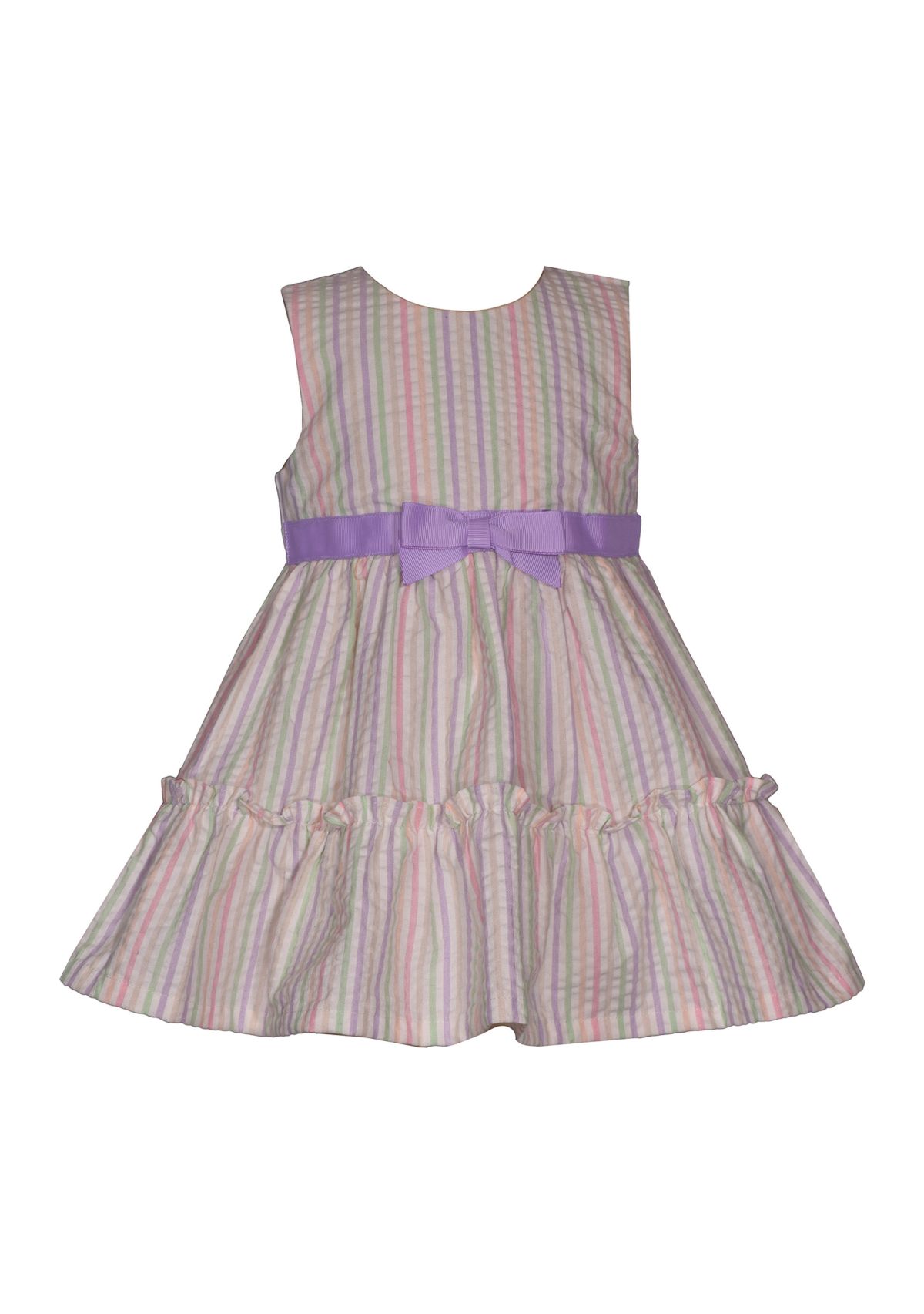 Toddler Girls Bunny Sweater Seersucker Dress Set