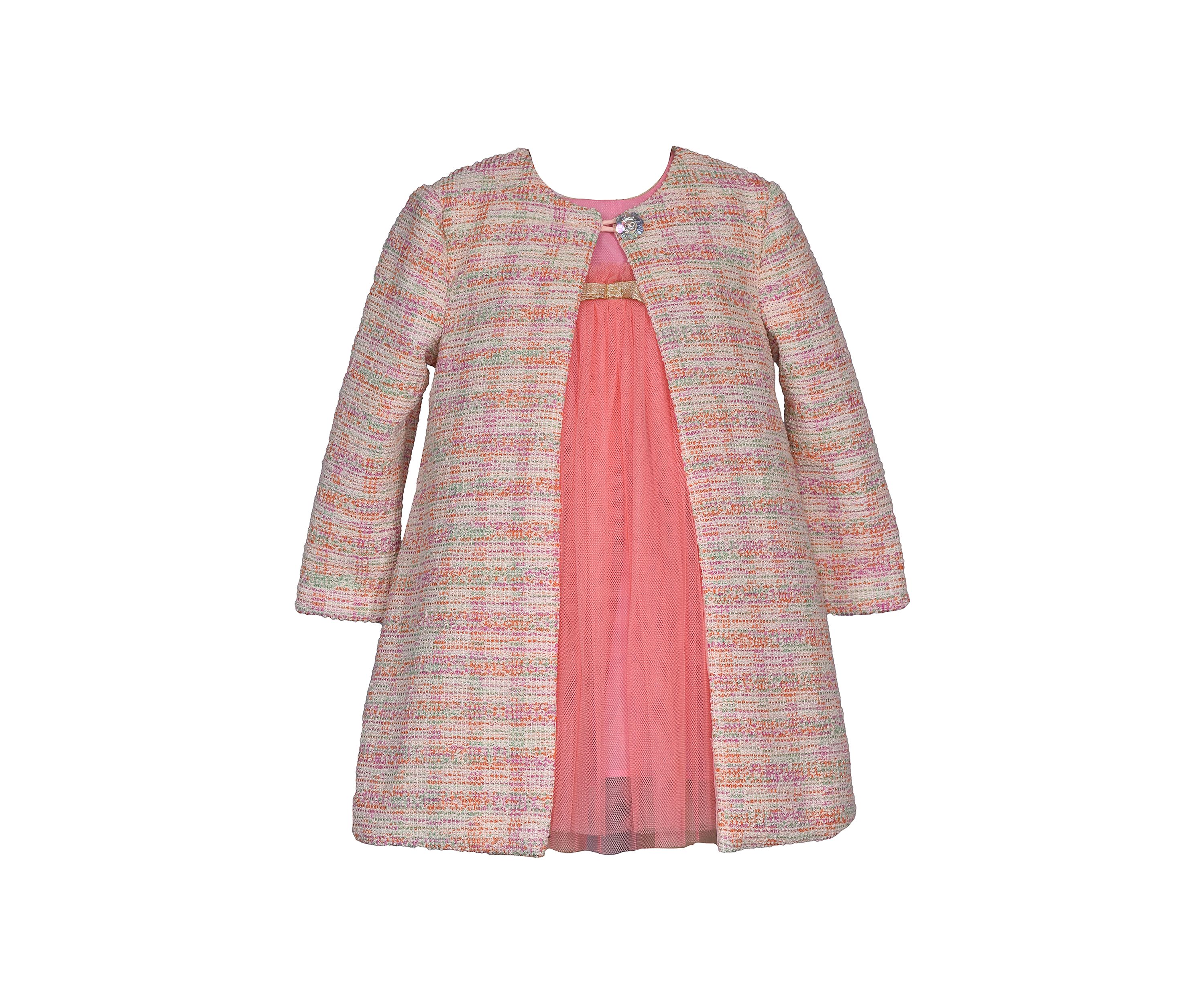 Baby Girls Bouclé Coat and Dress Set