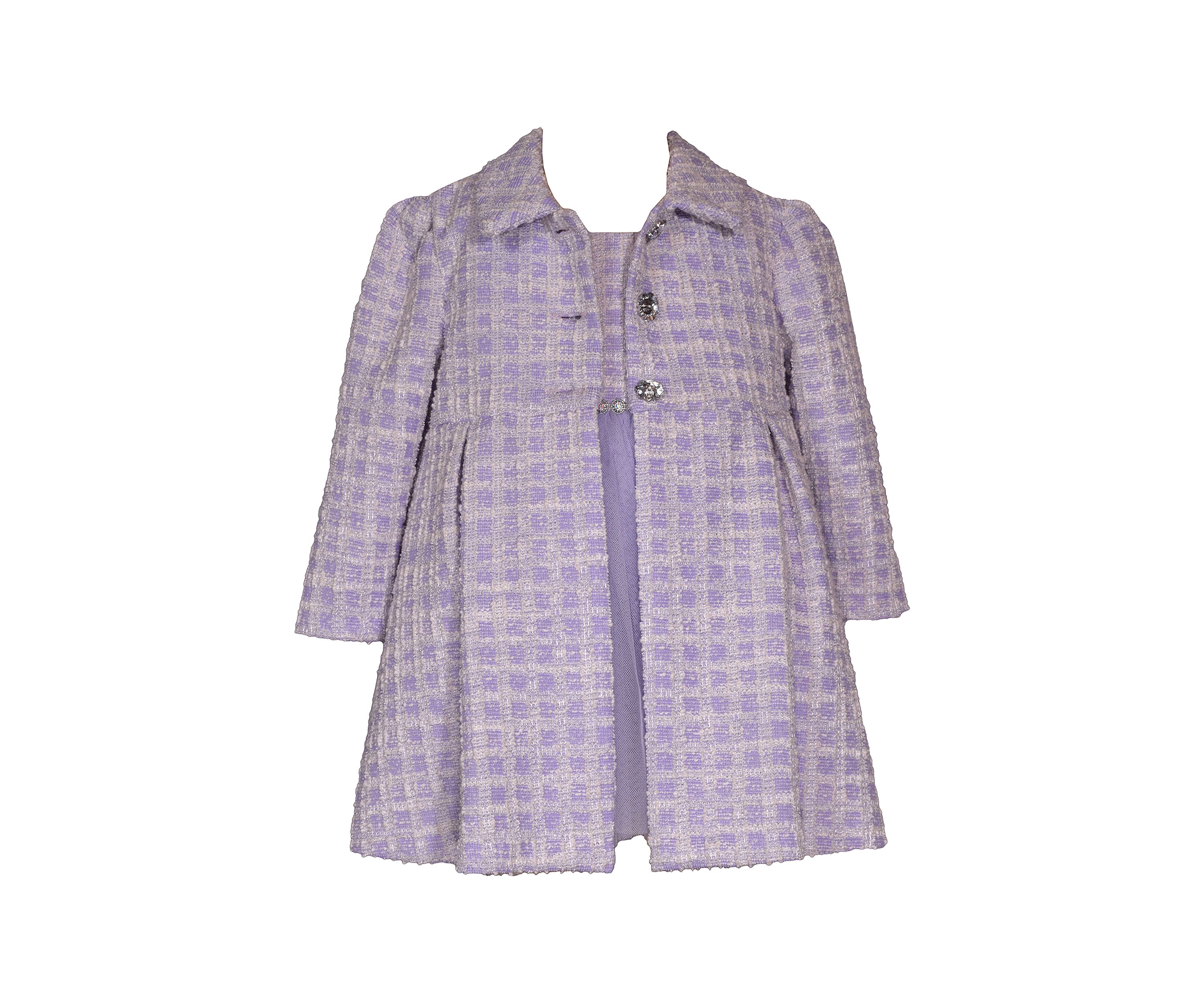 Toddler Girls Bouclé Coat and Dress Set