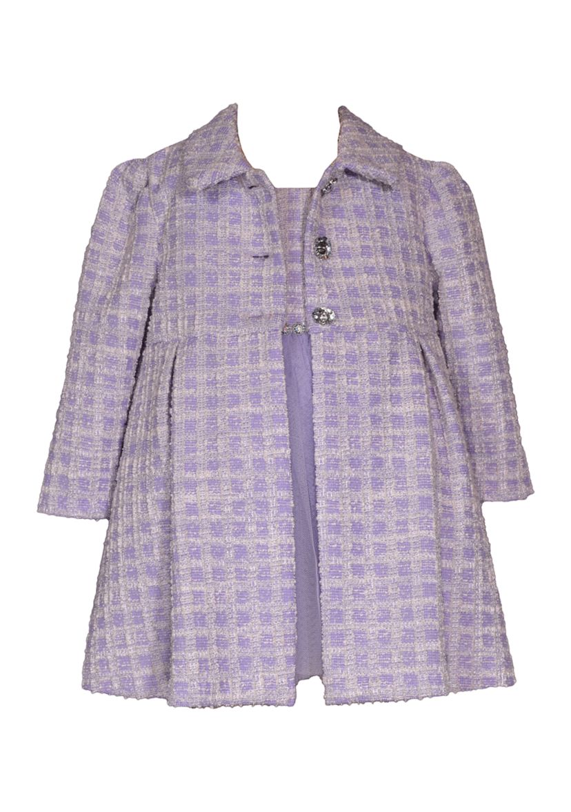 Toddler Girls Bouclé Coat and Dress Set