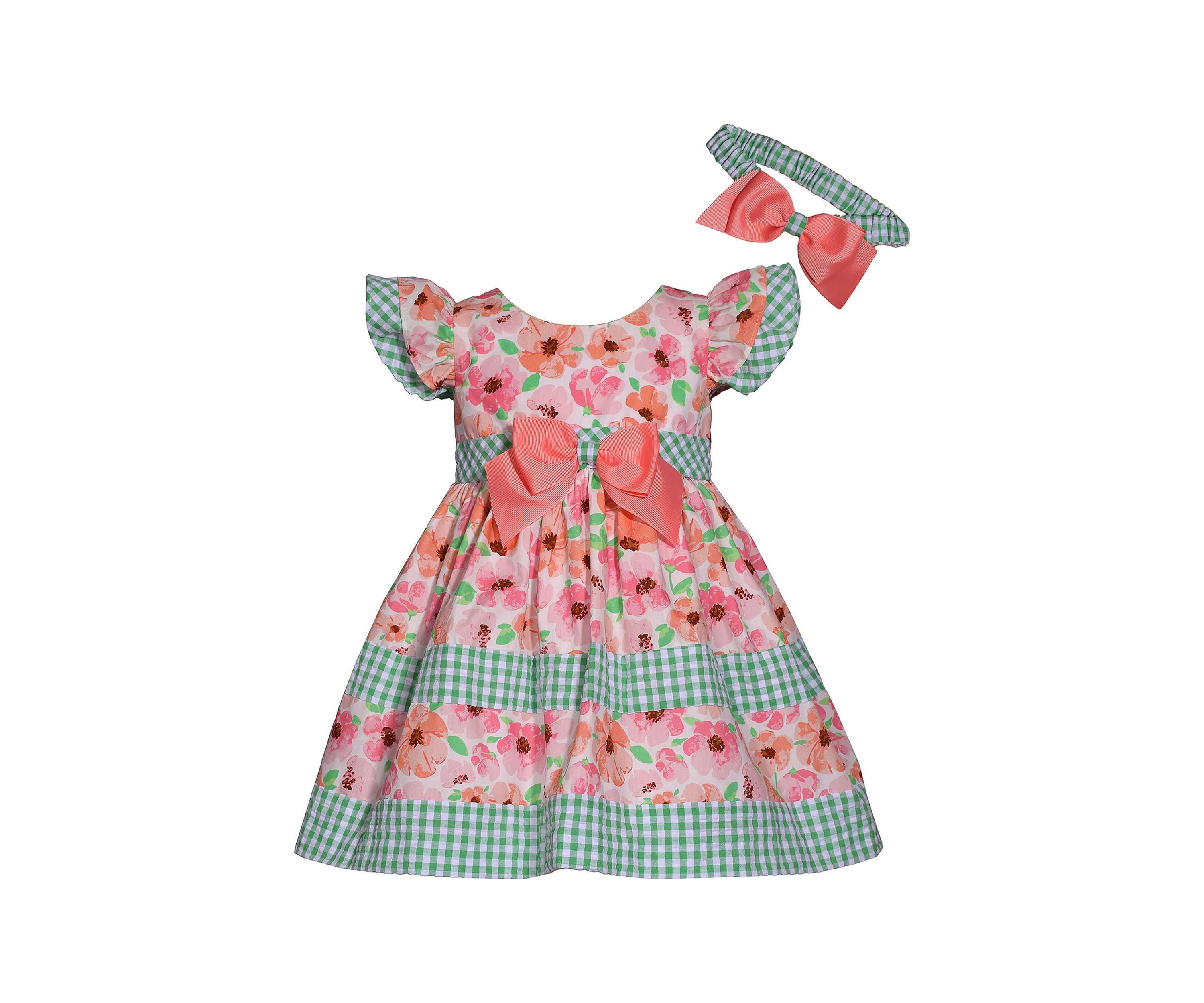 Toddler Girls Mixed Printed Woven Dress with Headband