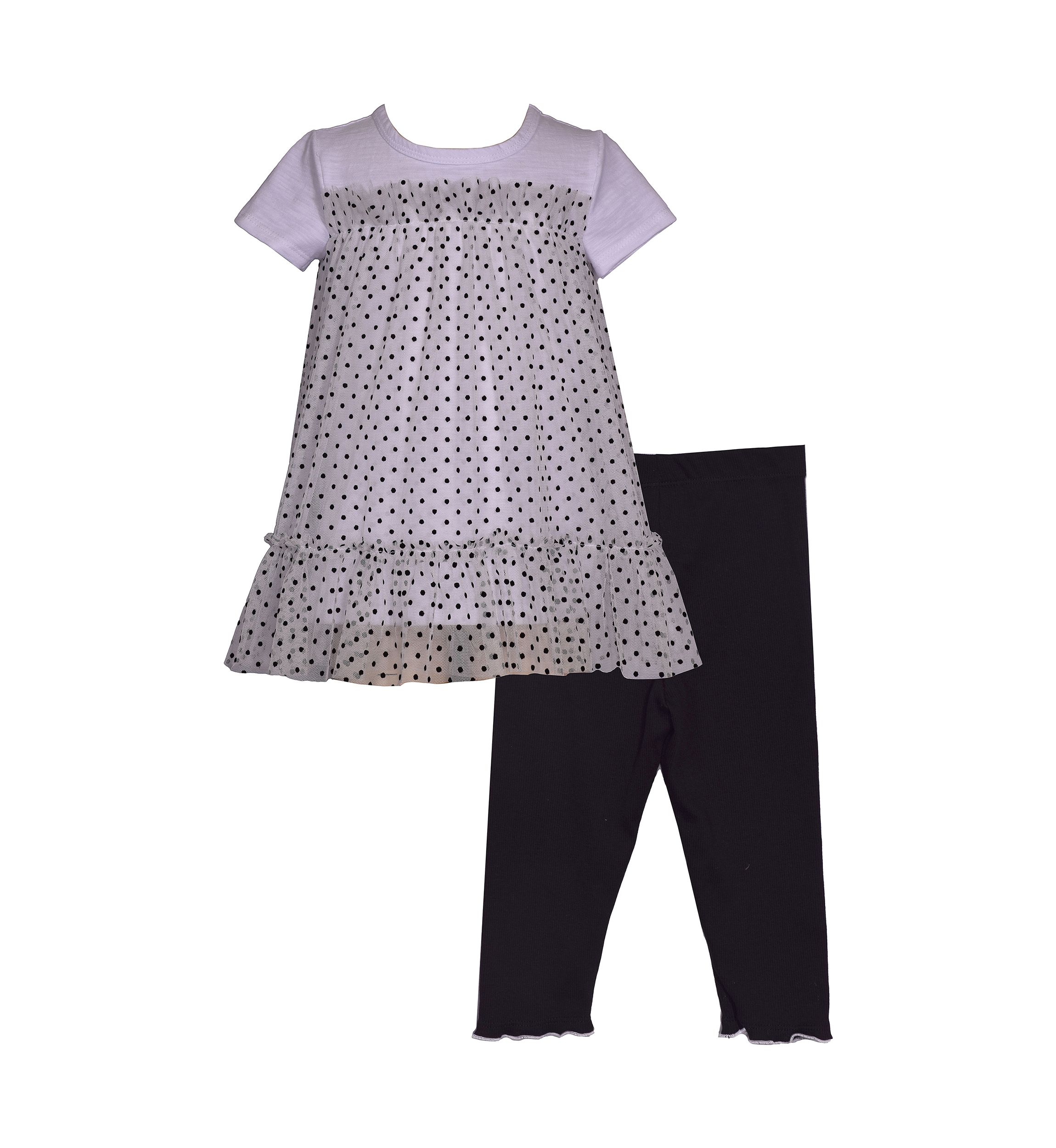 Toddler Girls Polka Dot Top and Leggings Set
