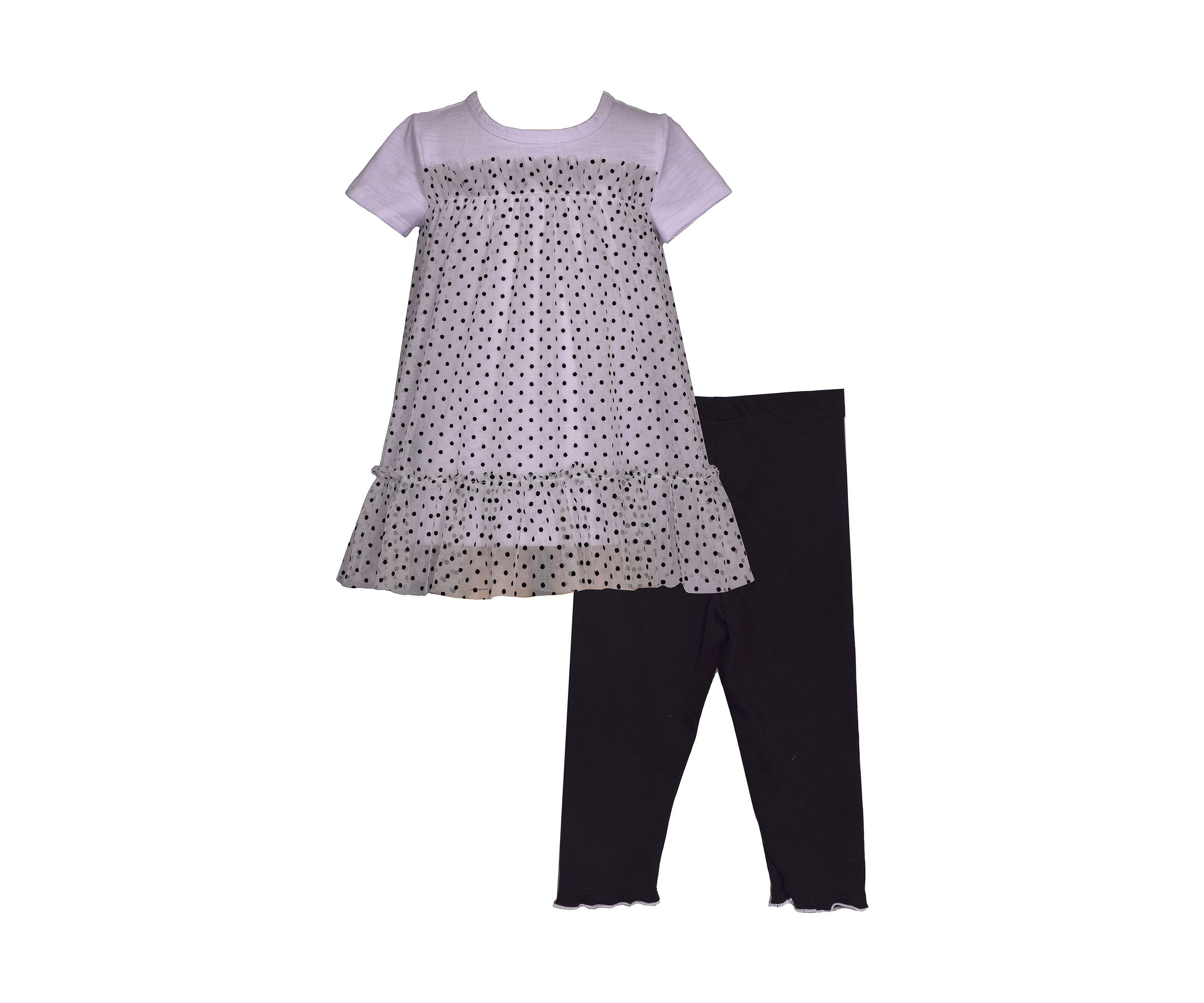 Toddler Girls Polka Dot Top and Leggings Set
