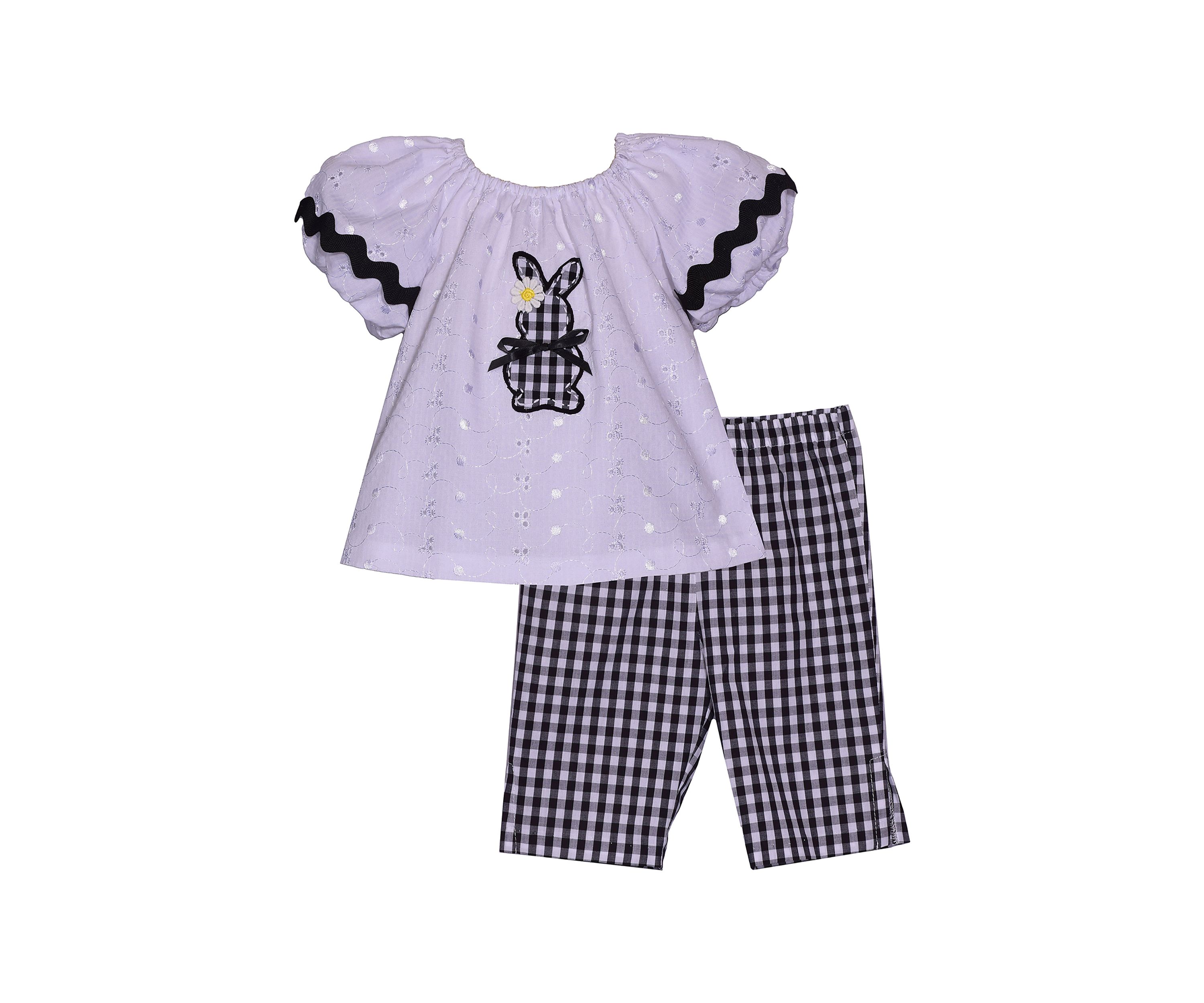 Toddler Girls Gingham Bunny Set