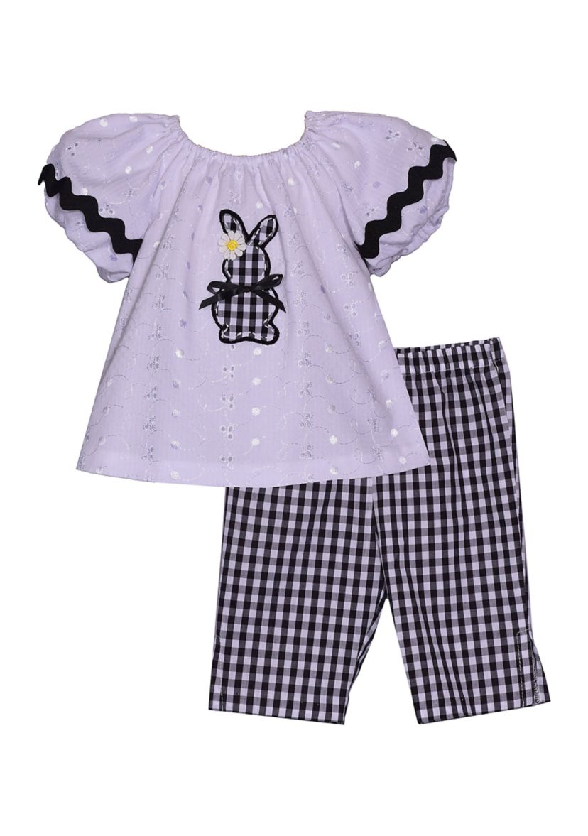 Toddler Girls Gingham Bunny Set